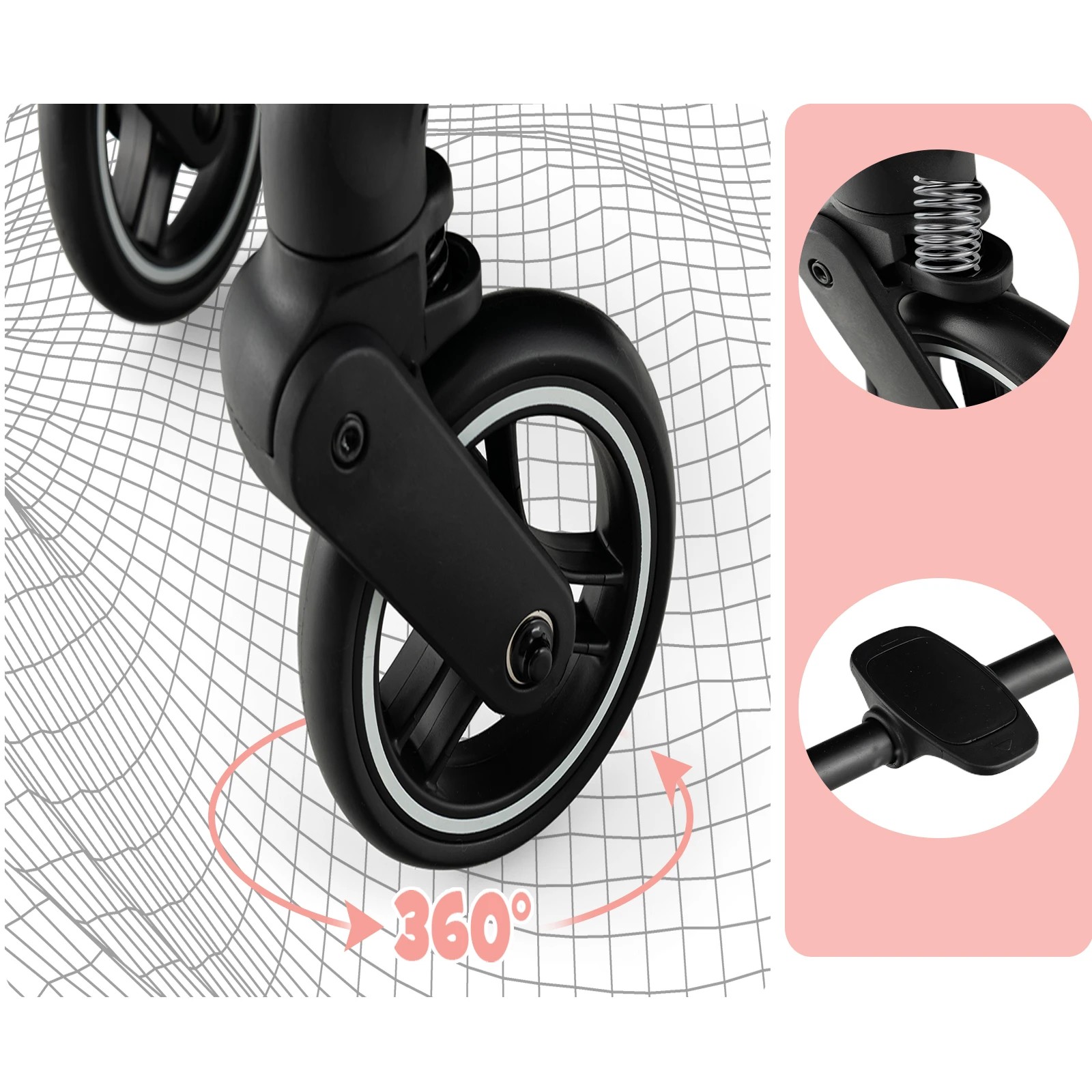 2 Costway Portable Stroller Adjustable Baby Pram Pushchair, 2 of 6