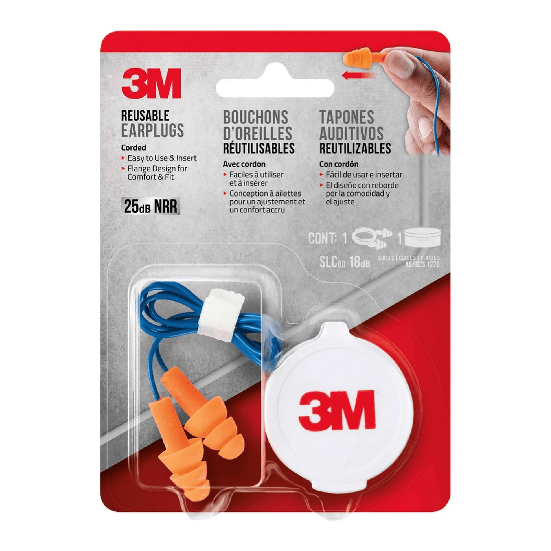 1 3M Reusable Ear Plugs, 1 of 4