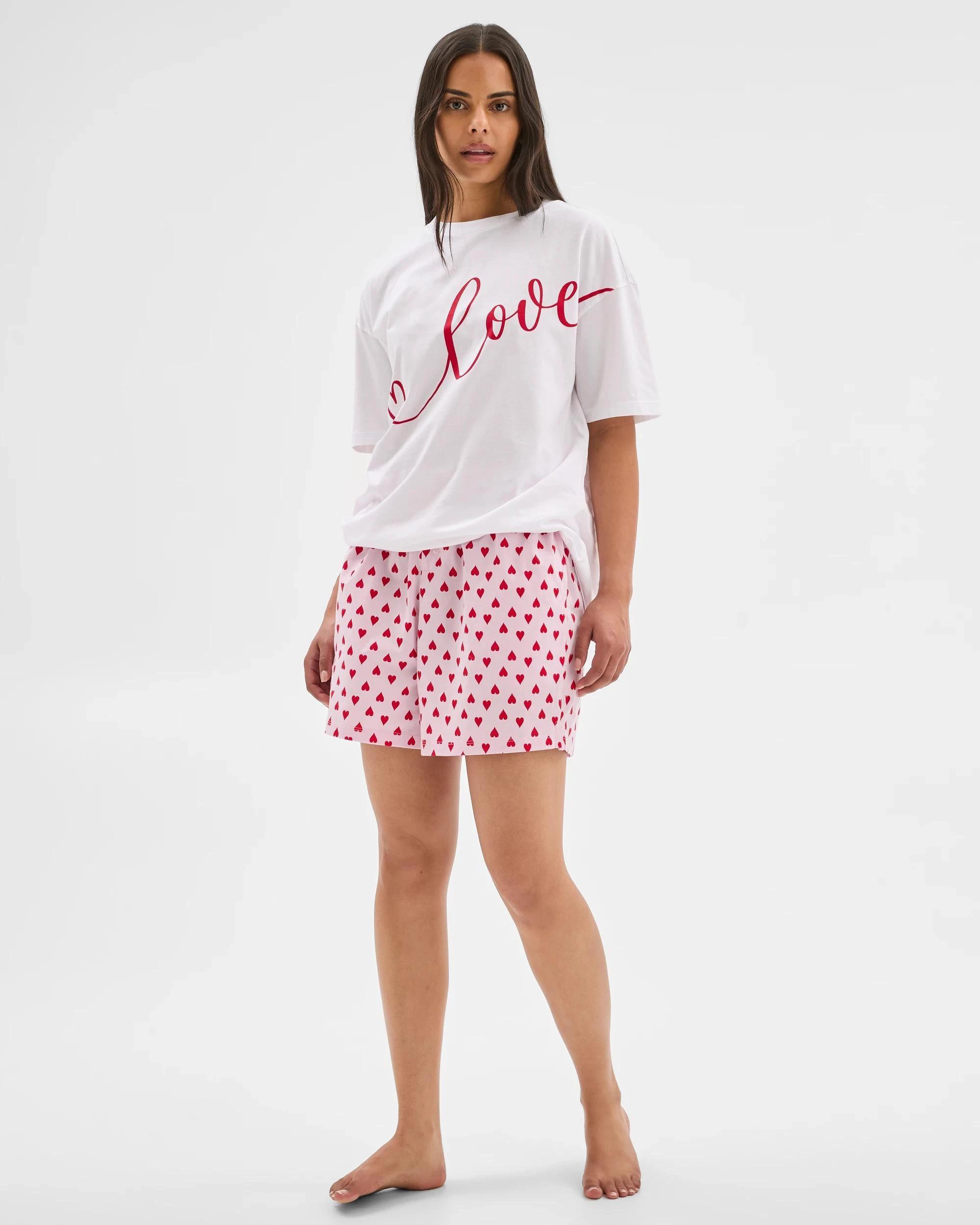 4 Target Woman Australian Cotton Sleep Shorts AOP PINK HEARTS, 4 of 6