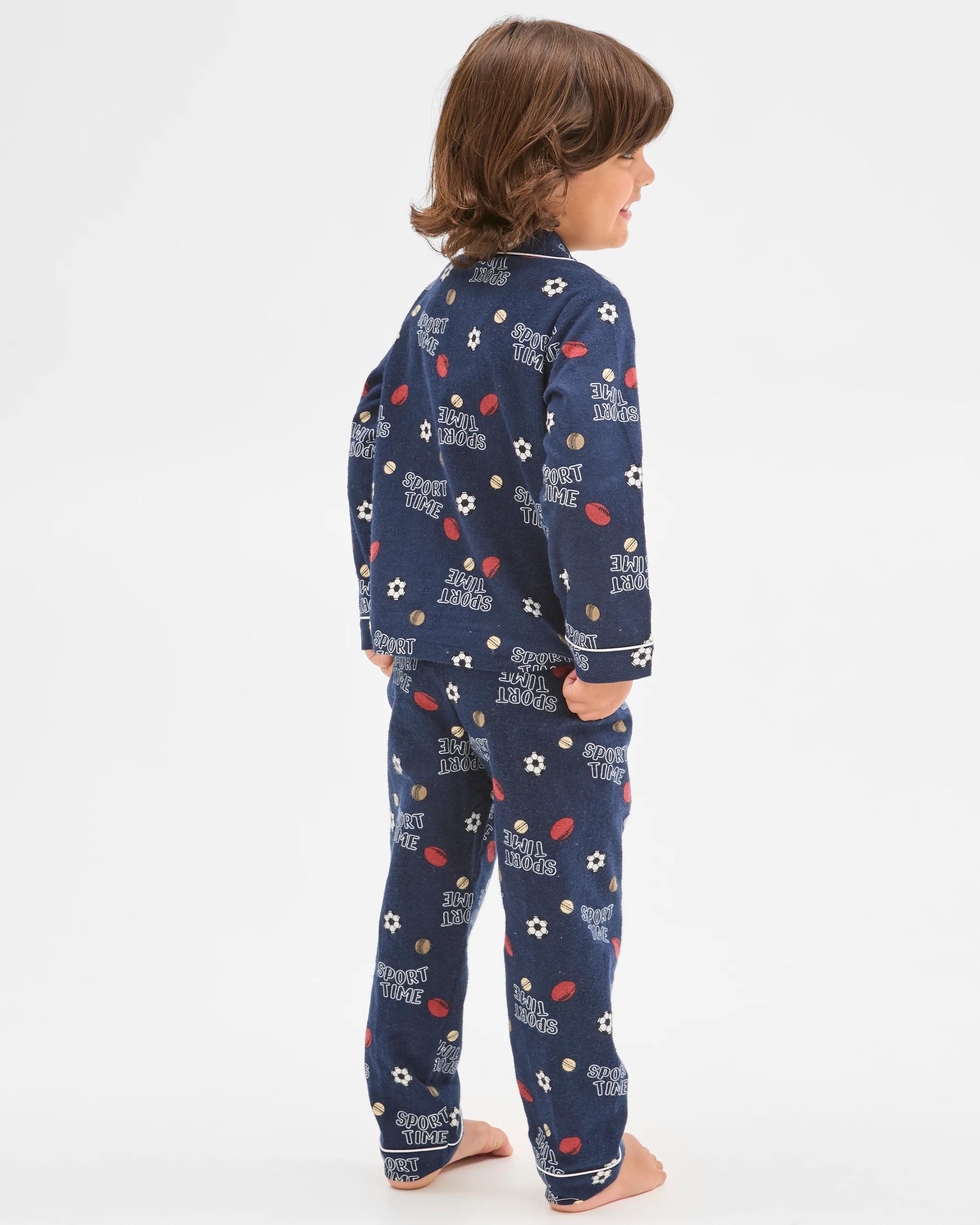 4 Target Kids Australian Cotton Younger Boys Flannelette Pyjama Set SPORTS, 4 of 7