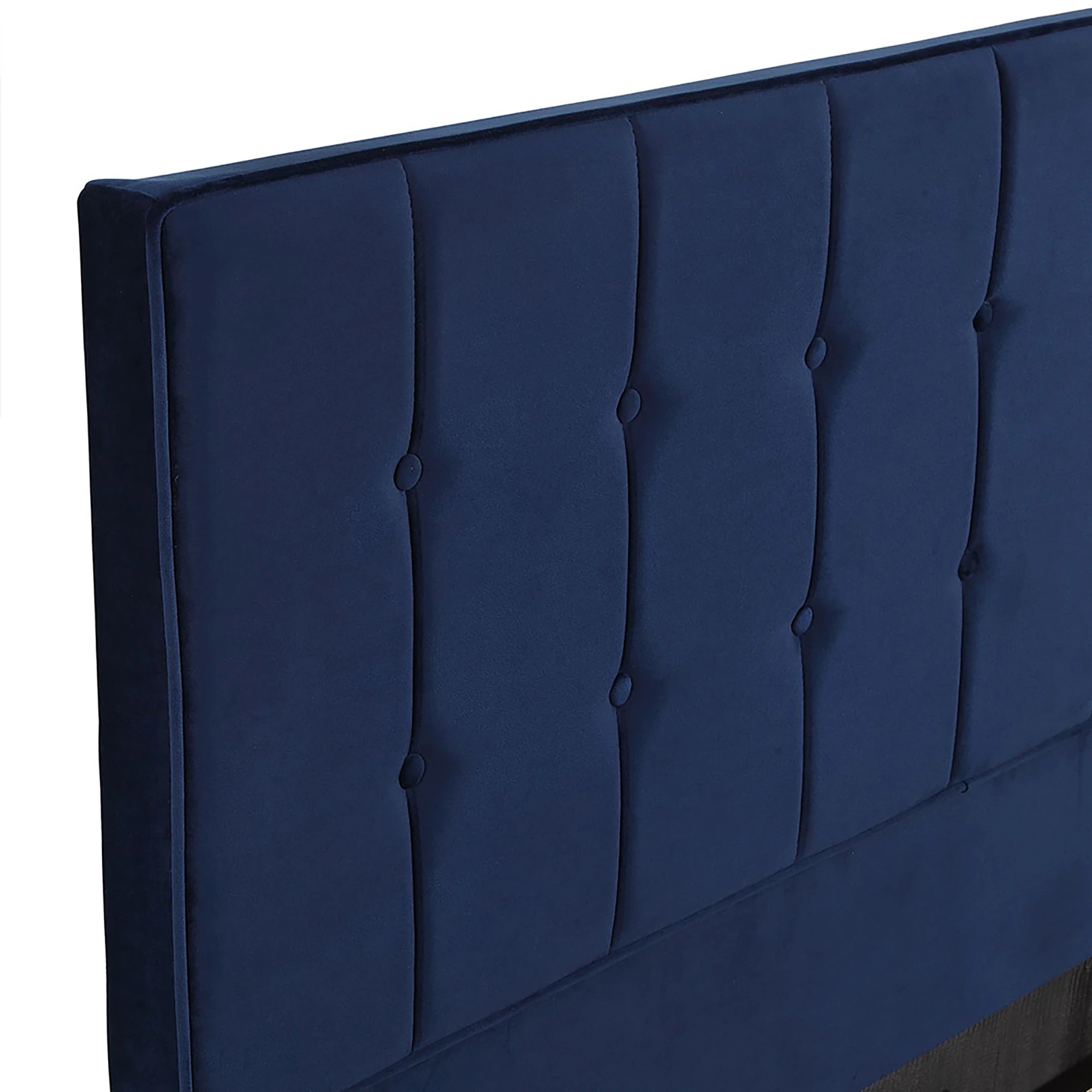 3 Levede Blue Upholstered Bed Frame - Queen, 3 of 4