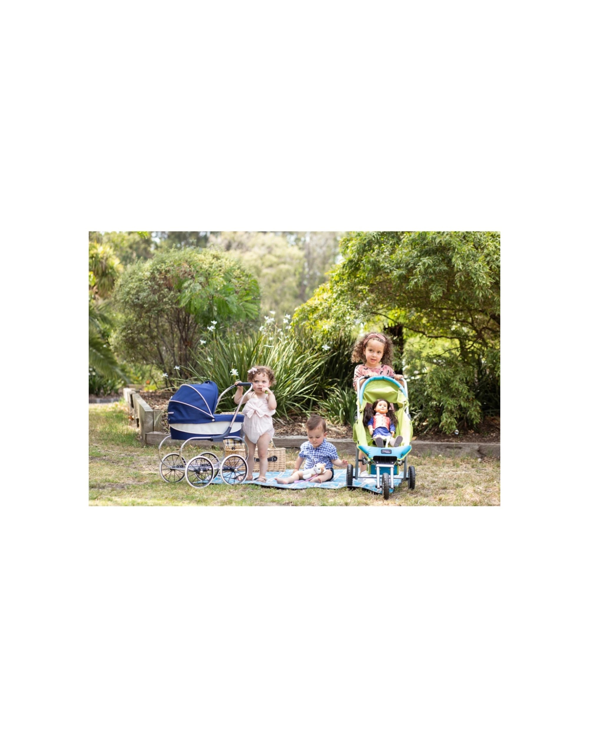 8 JustLikeMum Mini Marathon Doll Stroller Foldable Safety Harness Removable 3 - Green, 8 of 9