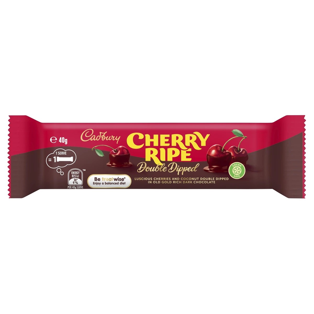 1 Cadbury Cherry Ripe Double Dipped Bar 40g, 1 of 2