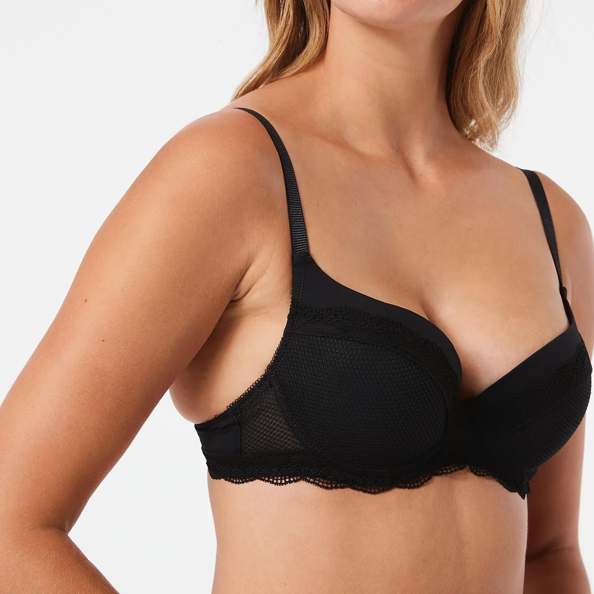 4 Double Push-Up Lace Bra BLACK, 4 of 4