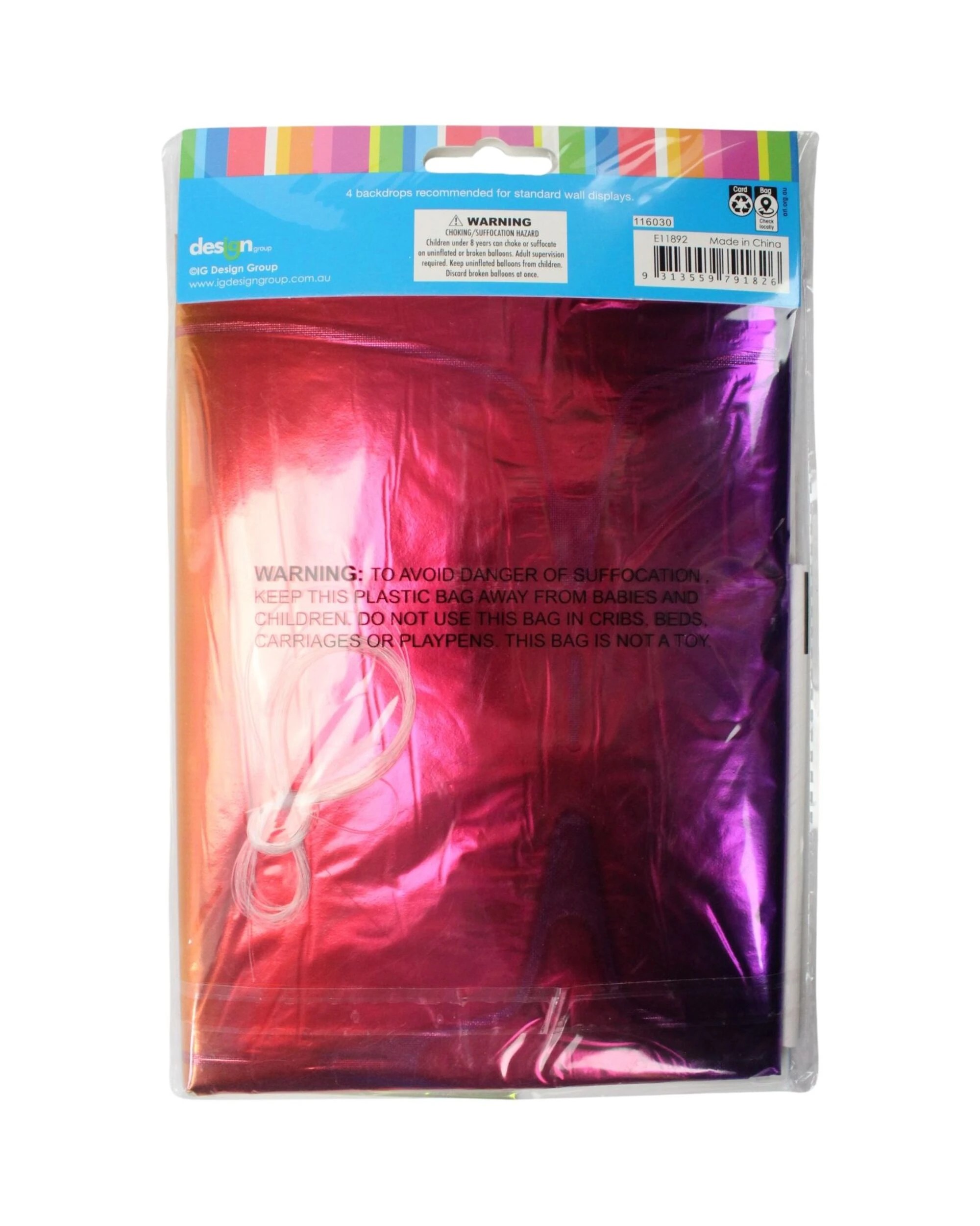 4 Artwrap Rainbow Foil Balloon Backdrop Air Fill Pack of 2 - Metallic, 4 of 4
