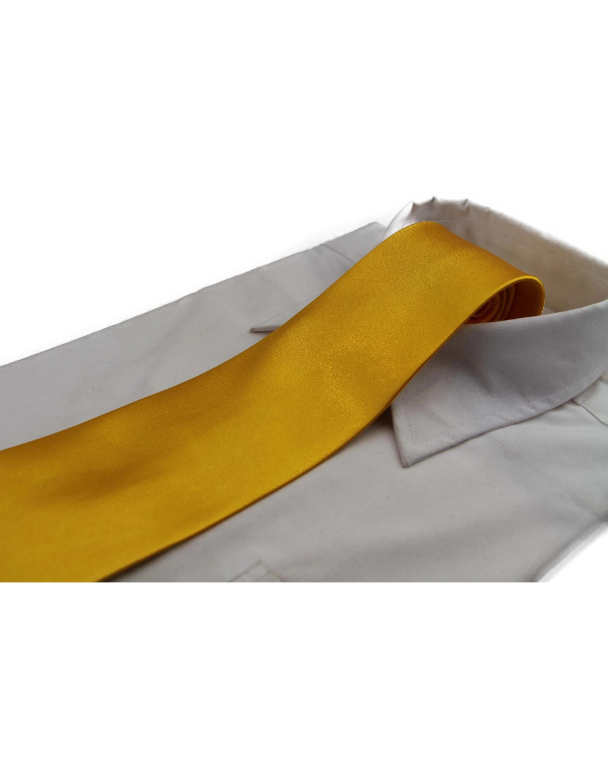 1 Zasel Mens Warm Yellow Classic 10cm Plain Neck Tie, 1 of 1