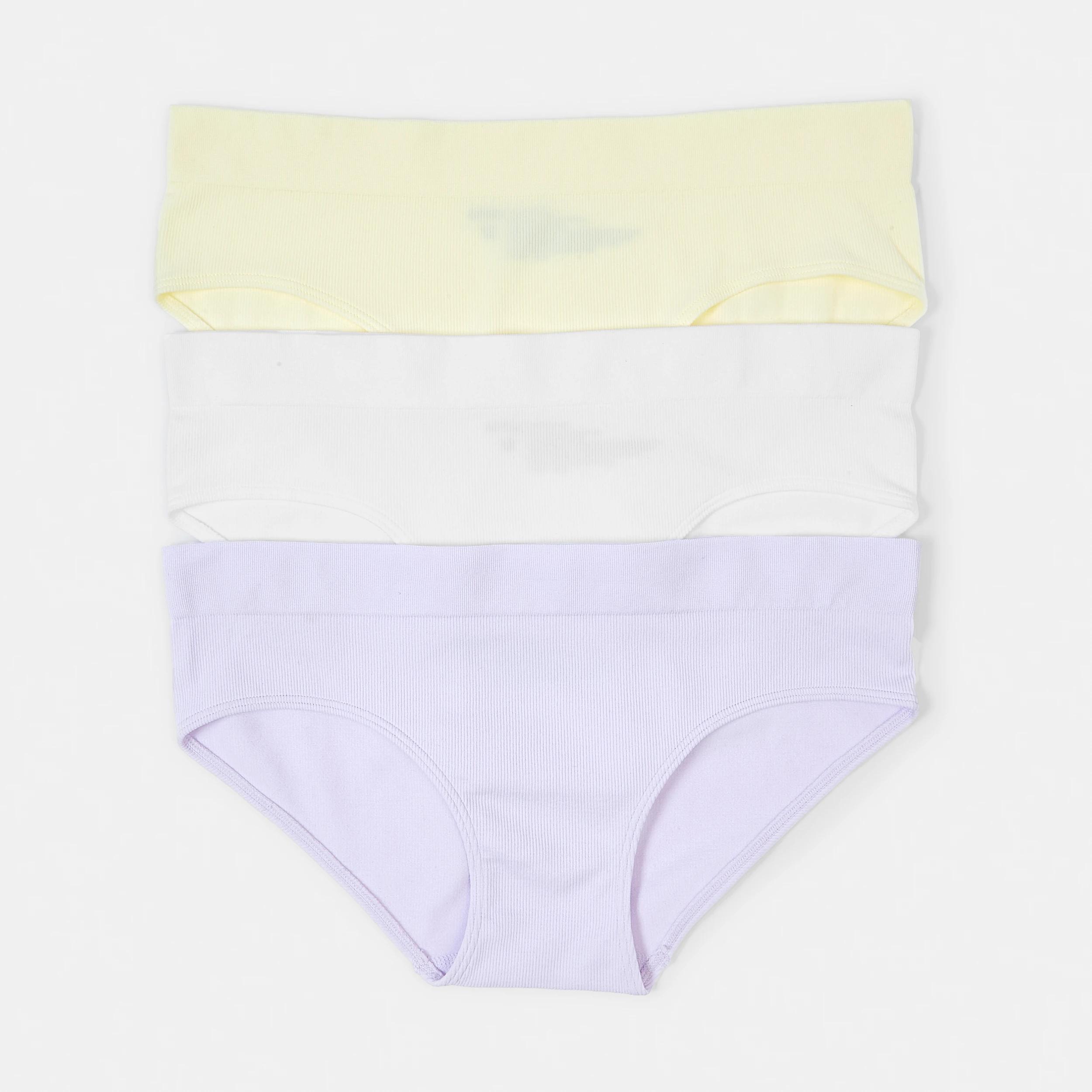1 3 Pack Ribbed Seamfree Boyleg Briefs Lm Wh Bl, 1 of 8