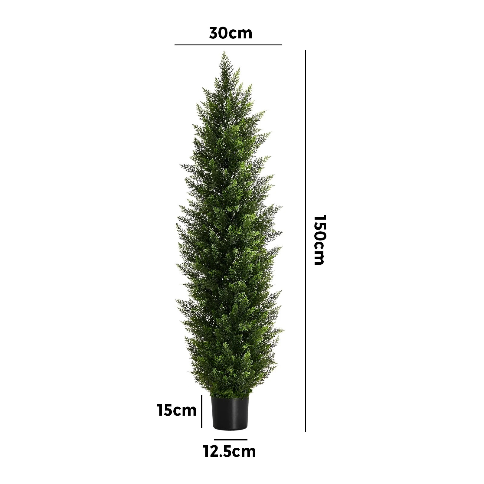 2 Livsip 150cm Artificial Topiary Cedar Tree Potted Faux Pine Plant, 2 of 9