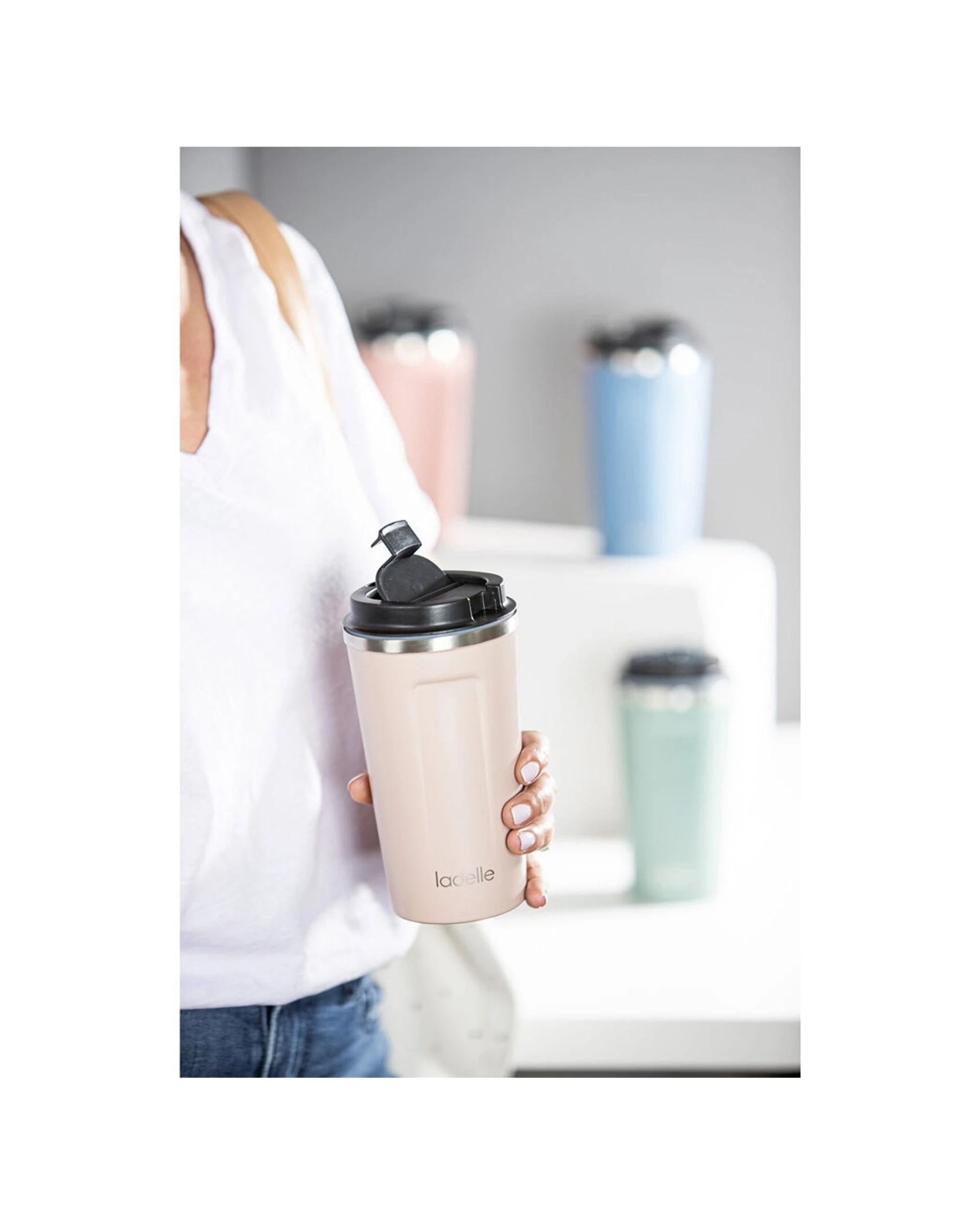 3 Ladelle Eco Culture Stainless Steel Travel Mug 500ml Travel Mug Noir, 3 of 4