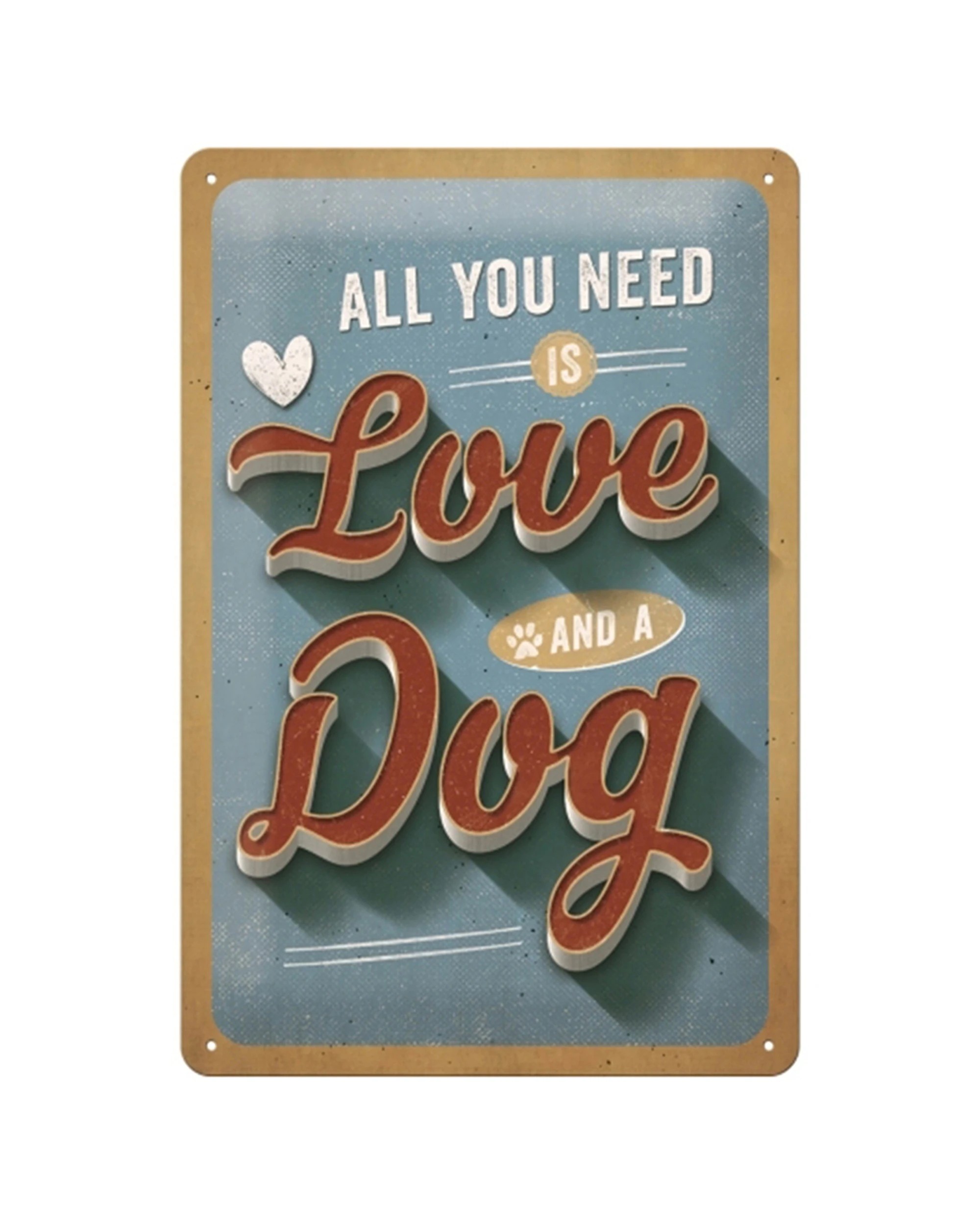 1 Nostalgic-Art Medium 20x30cm Metal Wall Art Sign Plaque - Love Dog - Multi, 1 of 3