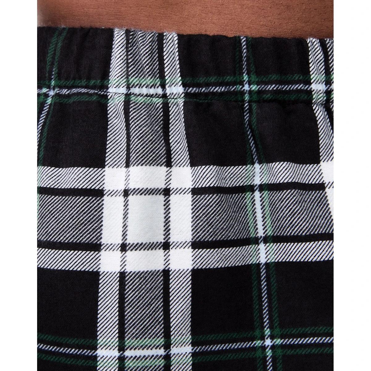 4 Flannel Sleep Pants Blk Check, 4 of 5