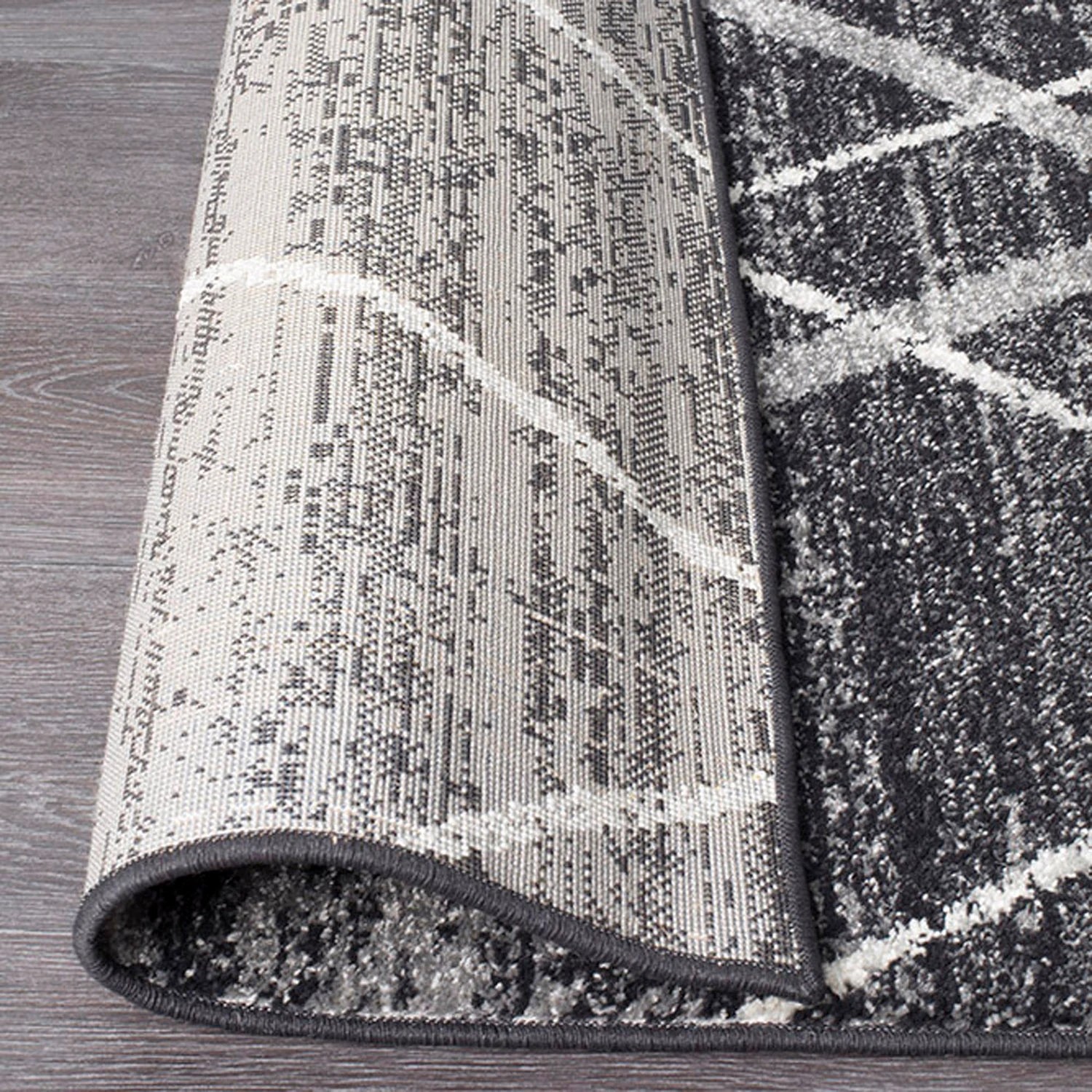5 Common Ground Rugs Bluebay 452 300x80cm - Medium Runner Power Loomed Pet Friendly Rug - Charcoal, 5 of 6