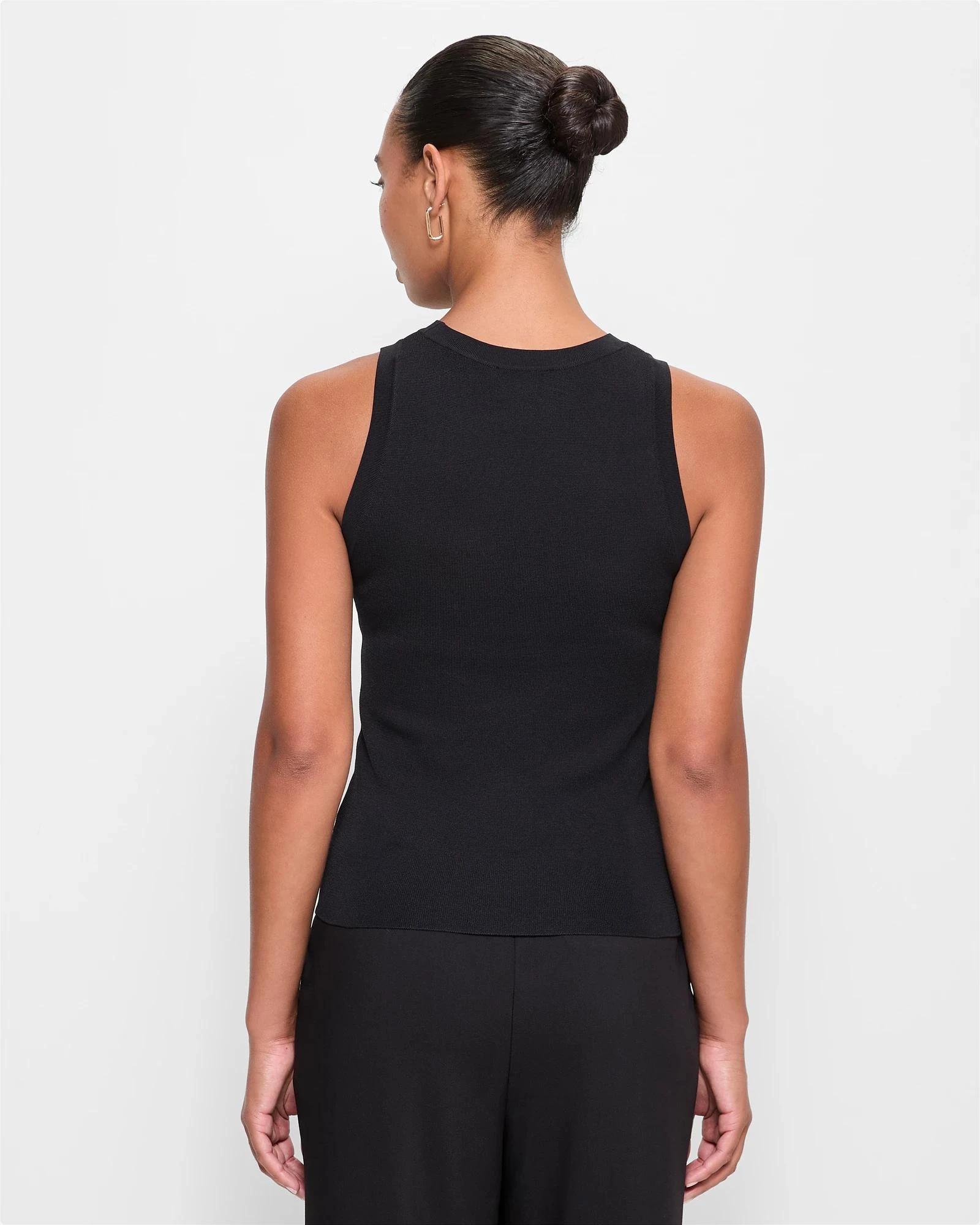 4 Ultimate Sleeveless Rib Knit Tank Top - Preview BLACK, 4 of 5