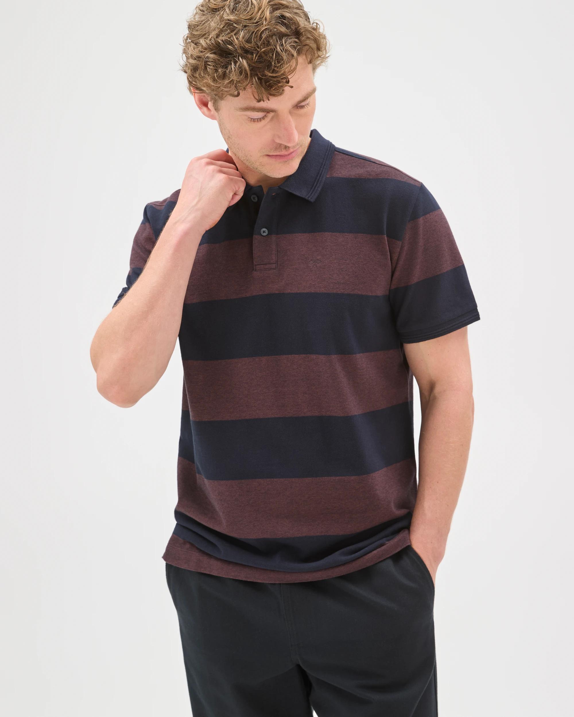 7 Target Australian Cotton Stripe Polo Top BROWN STONE, 7 of 9