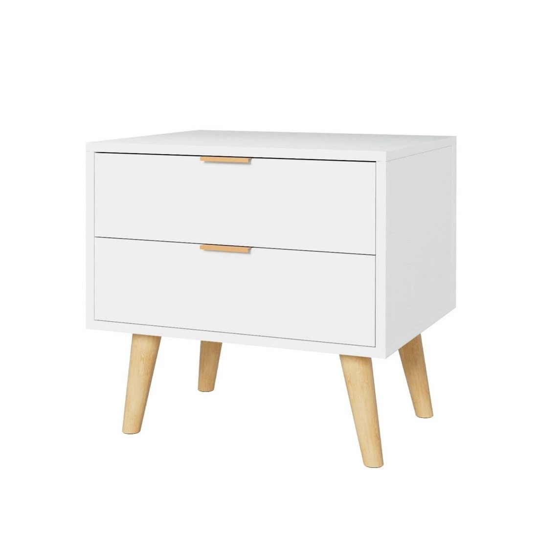 1 Artiss Bedside Table 2 Drawers - White, 1 of 6