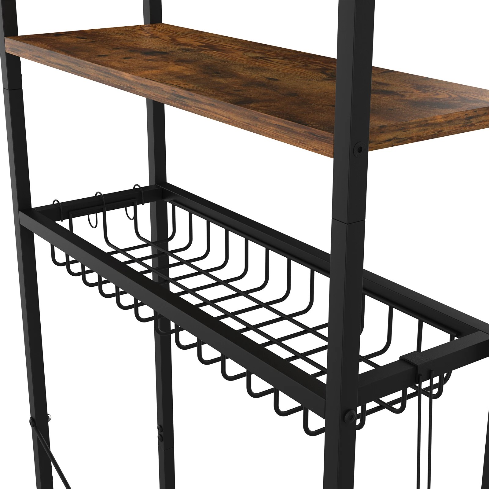 3 Advwin 4-Tier Over Toilet Storage Rack Over Washer Bathroom Organizer Shelf Walnut, 3 of 10