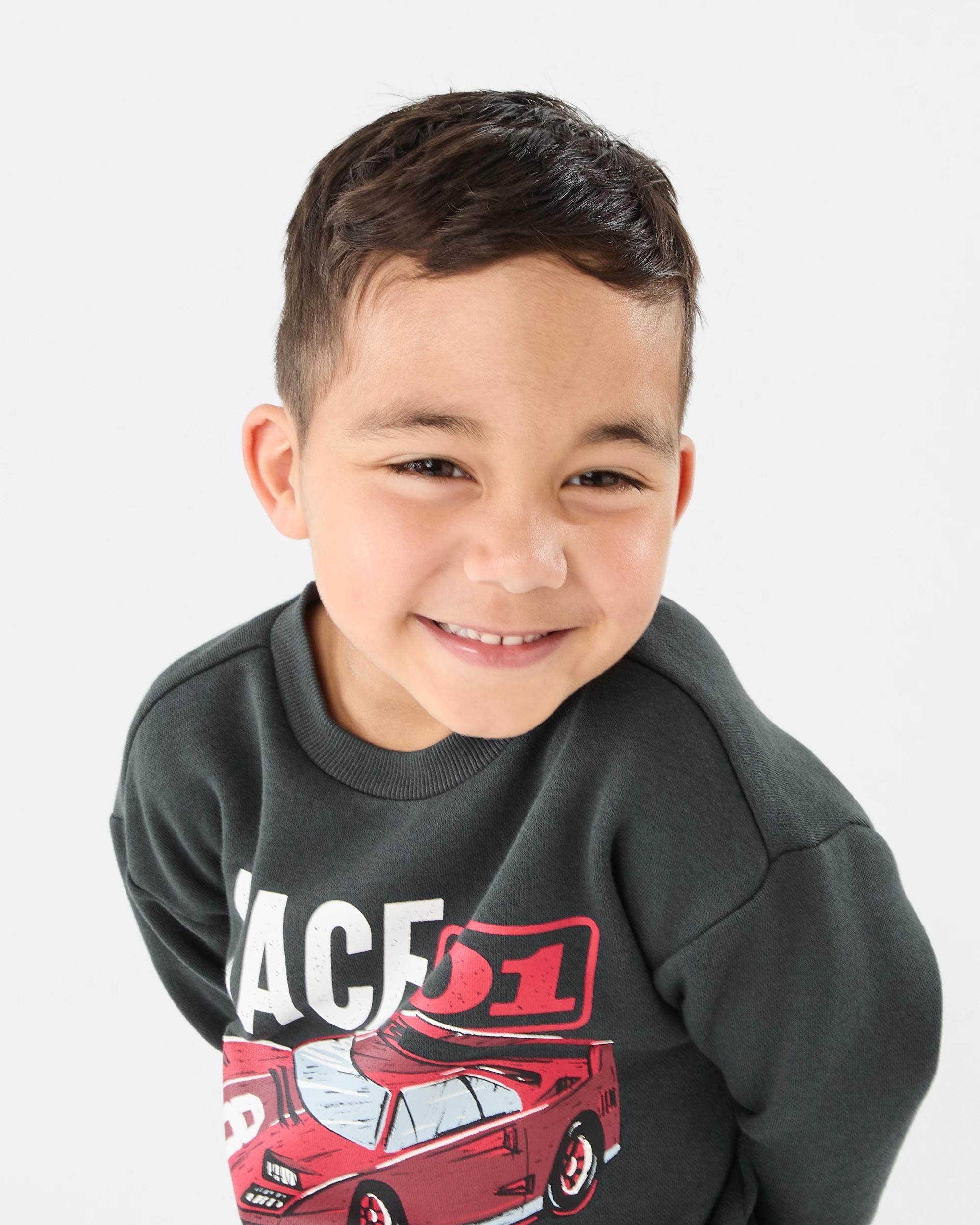 3 Print Crew Neck Sweatshirt Gry Car, 3 of 6