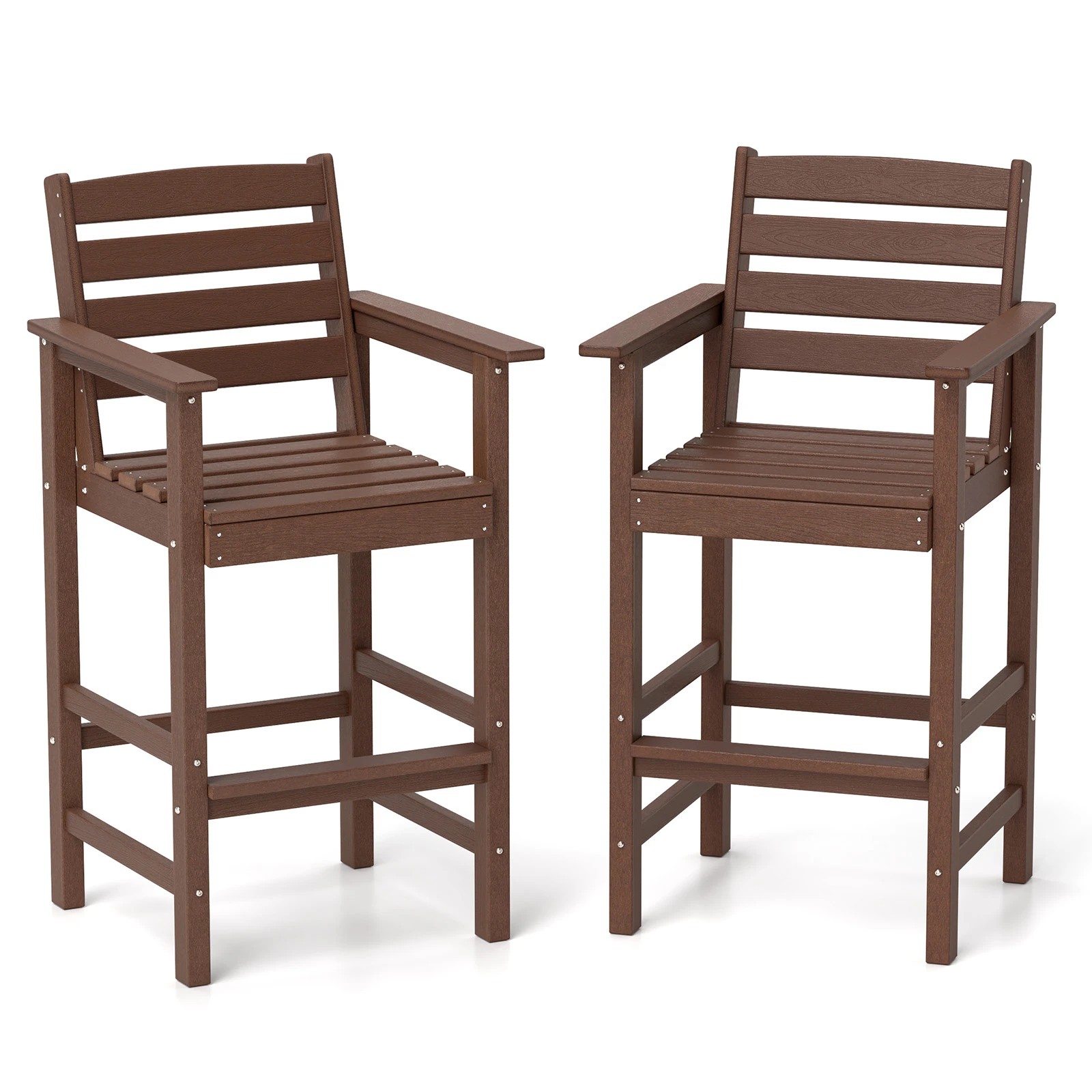 1 Costway 2x Outdoor Dining Chair Bar Chairs w/Wide Armrests & Footrest Patio Lounge, 1 of 1