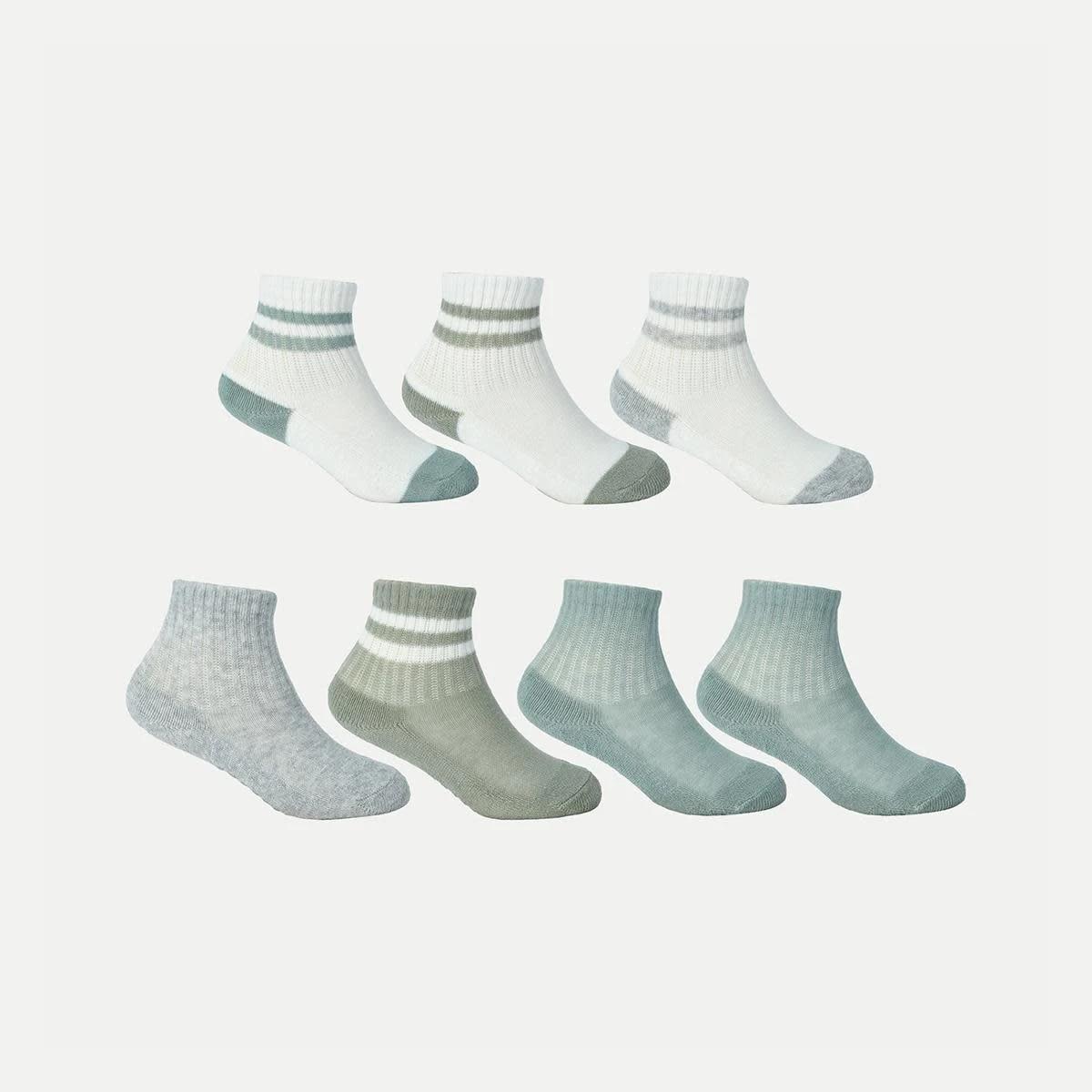 2 7 Pack Sports Quarter Crew Socks Asrtdblu, 2 of 3