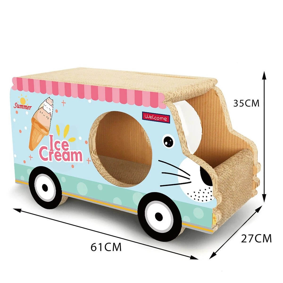 5 Pet Scene Cat Scratching Post Toy Bed Scratcher Corrugated Cardboard, 5 of 6