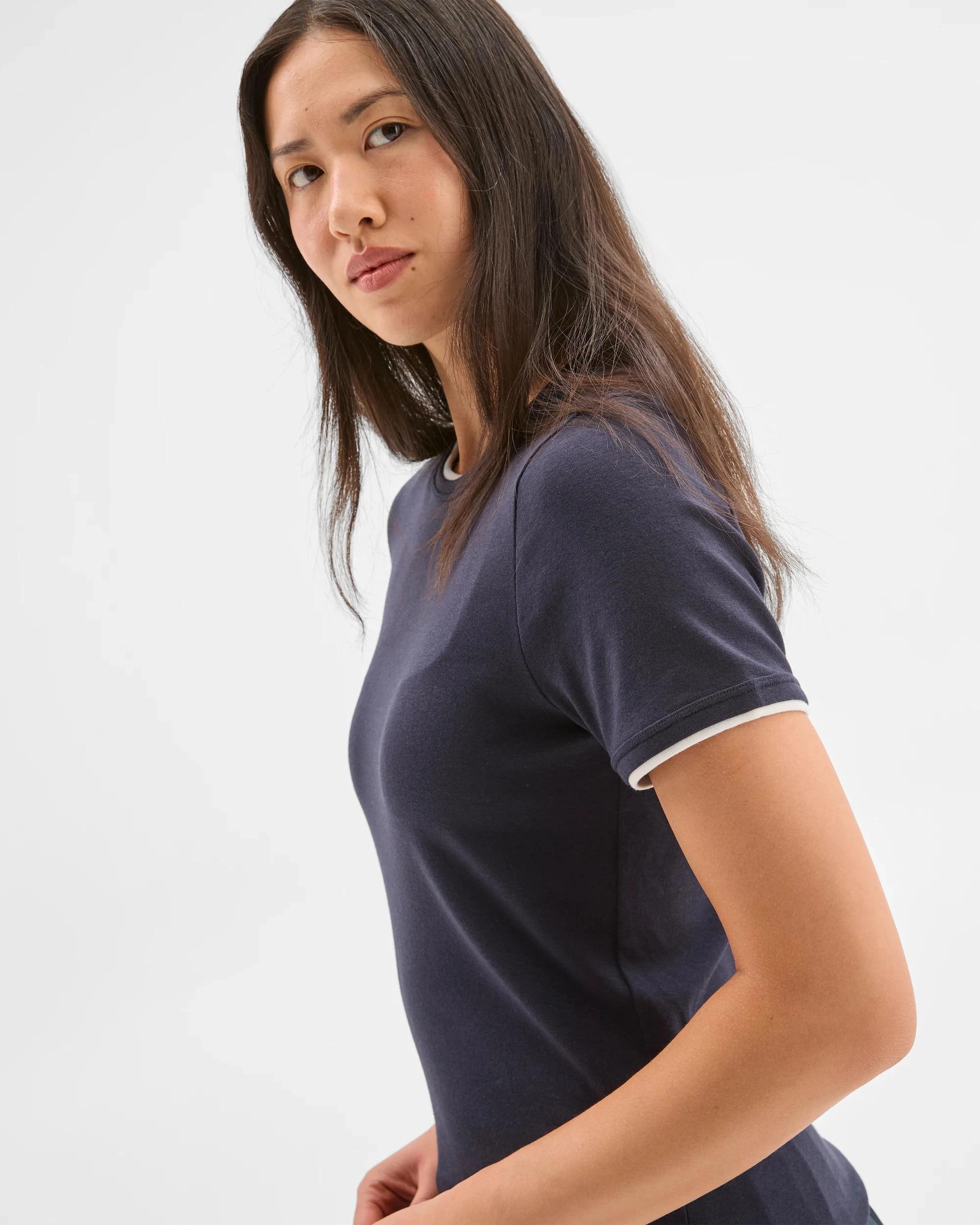 3 Target Australian Cotton Blend Tipped Edge T-Shirt NIGHT SKY, 3 of 5