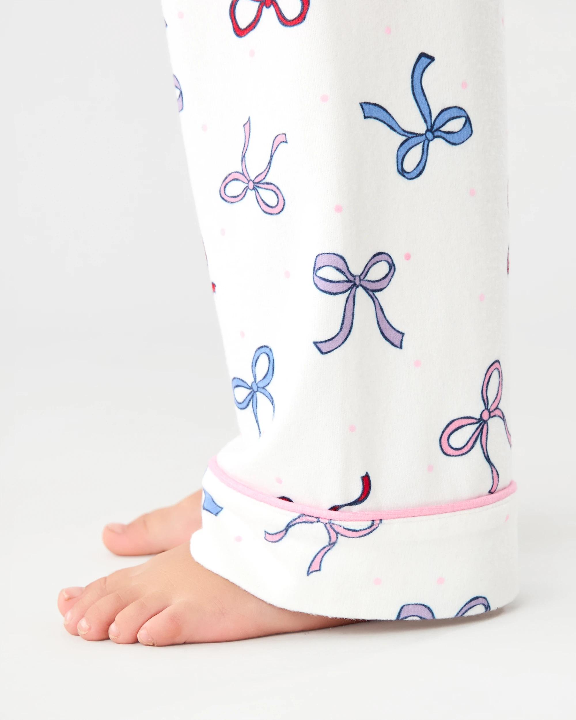 7 Hachi Button Through Pyjama Set Wht Bows, 7 of 8