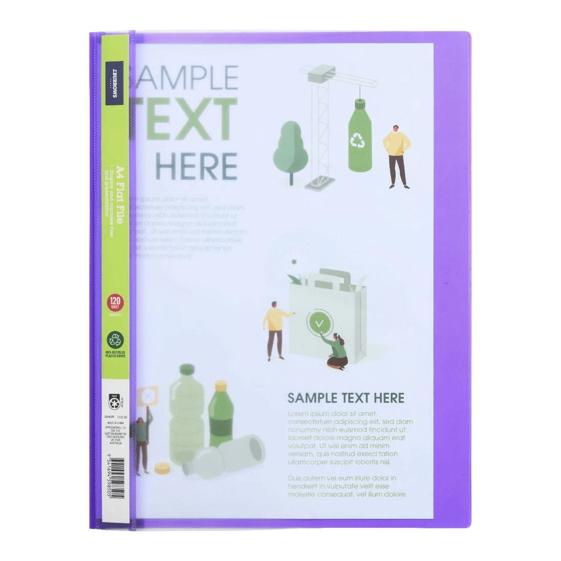 2 J.Burrows A4 Flat File Purple, 2 of 3