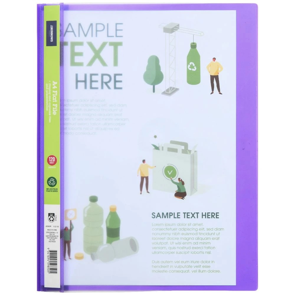 2 J.Burrows A4 Flat File Purple, 2 of 3