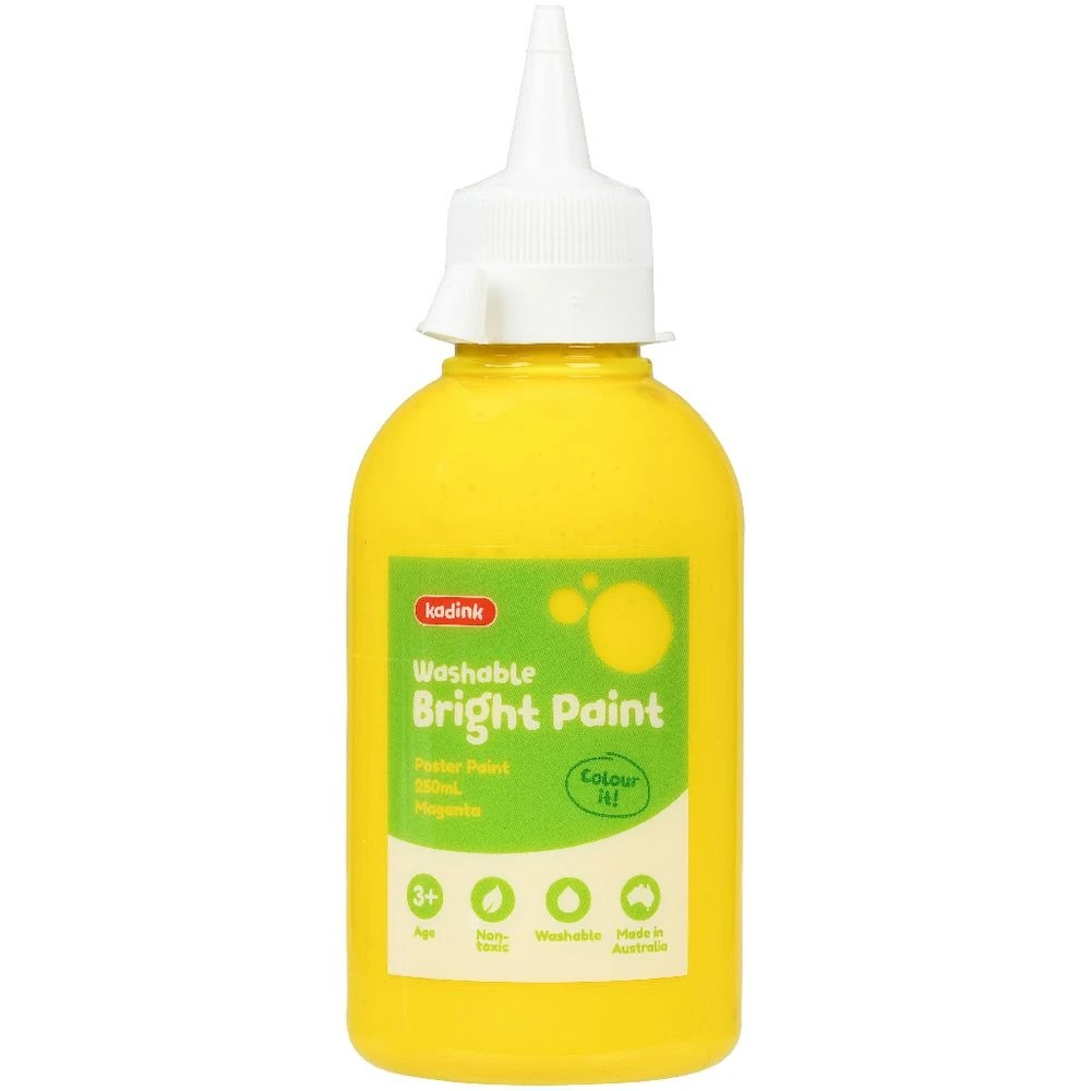 2 Kadink Washable Bright Poster Paint 250mL Yellow, 2 of 4