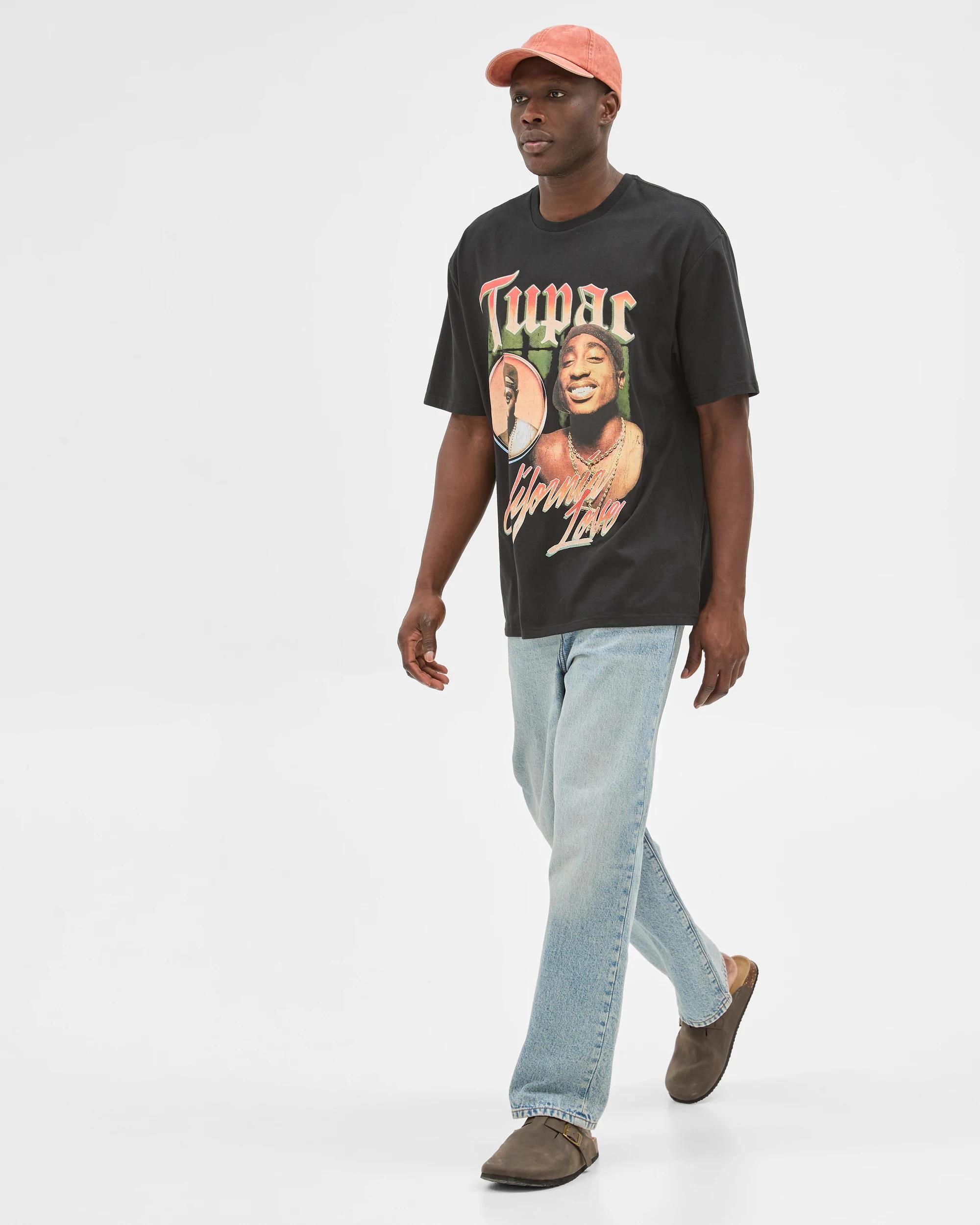 3 Licensed Tupac T-Shirt BLACK, 3 of 6