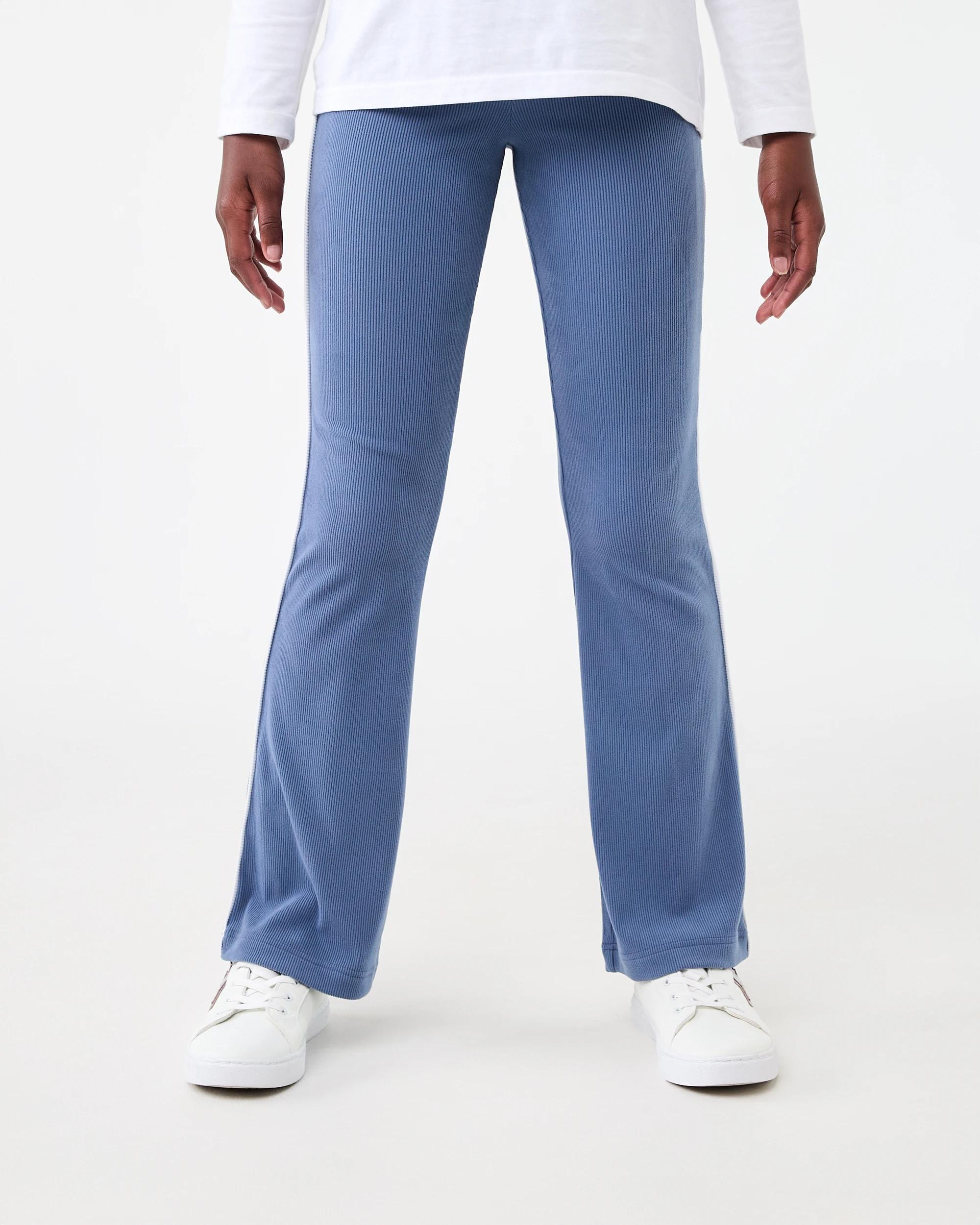 1 Contrast Rib Flare Leggings Dim Blue, 1 of 5