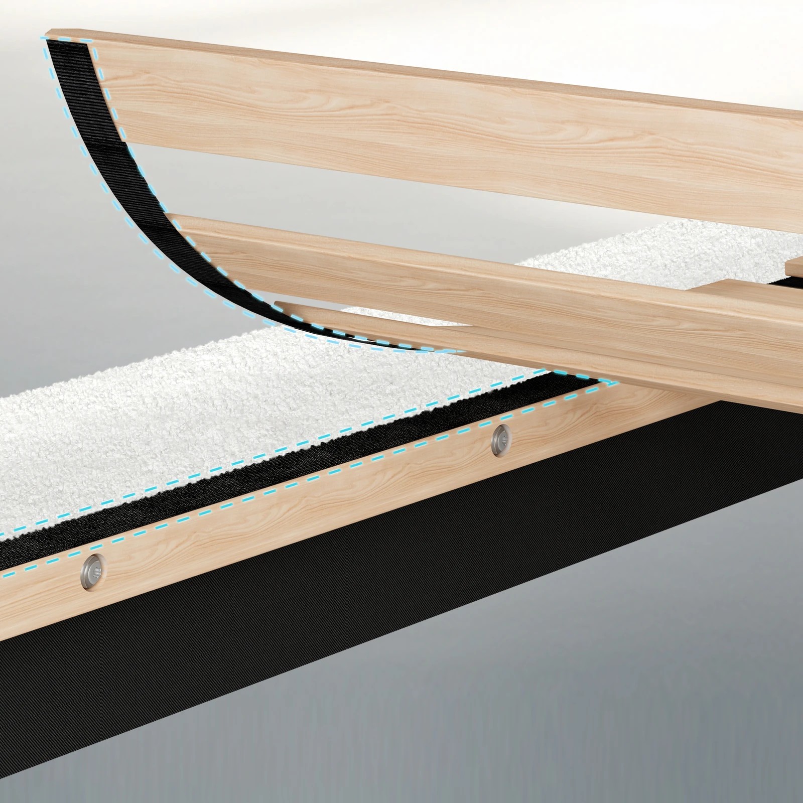 7 Alfordson Bed Frame King Size Wooden Base Platform Boucle Madelyn - White, 7 of 10