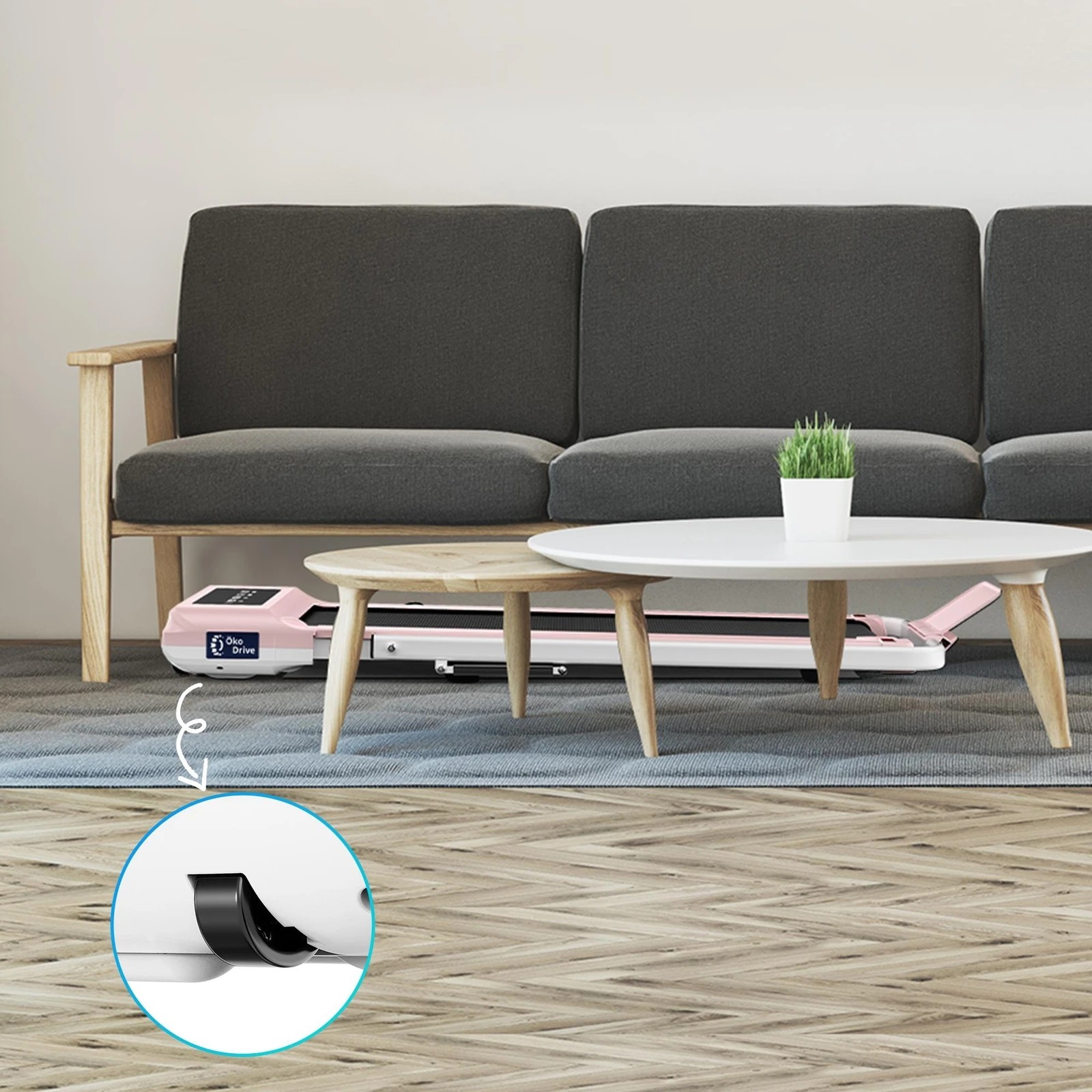 8 Black Lord Treadmill 2 IN 1 Electric Walking Pad Hydraulic Foldable 40cm Belt - Pink, 8 of 10