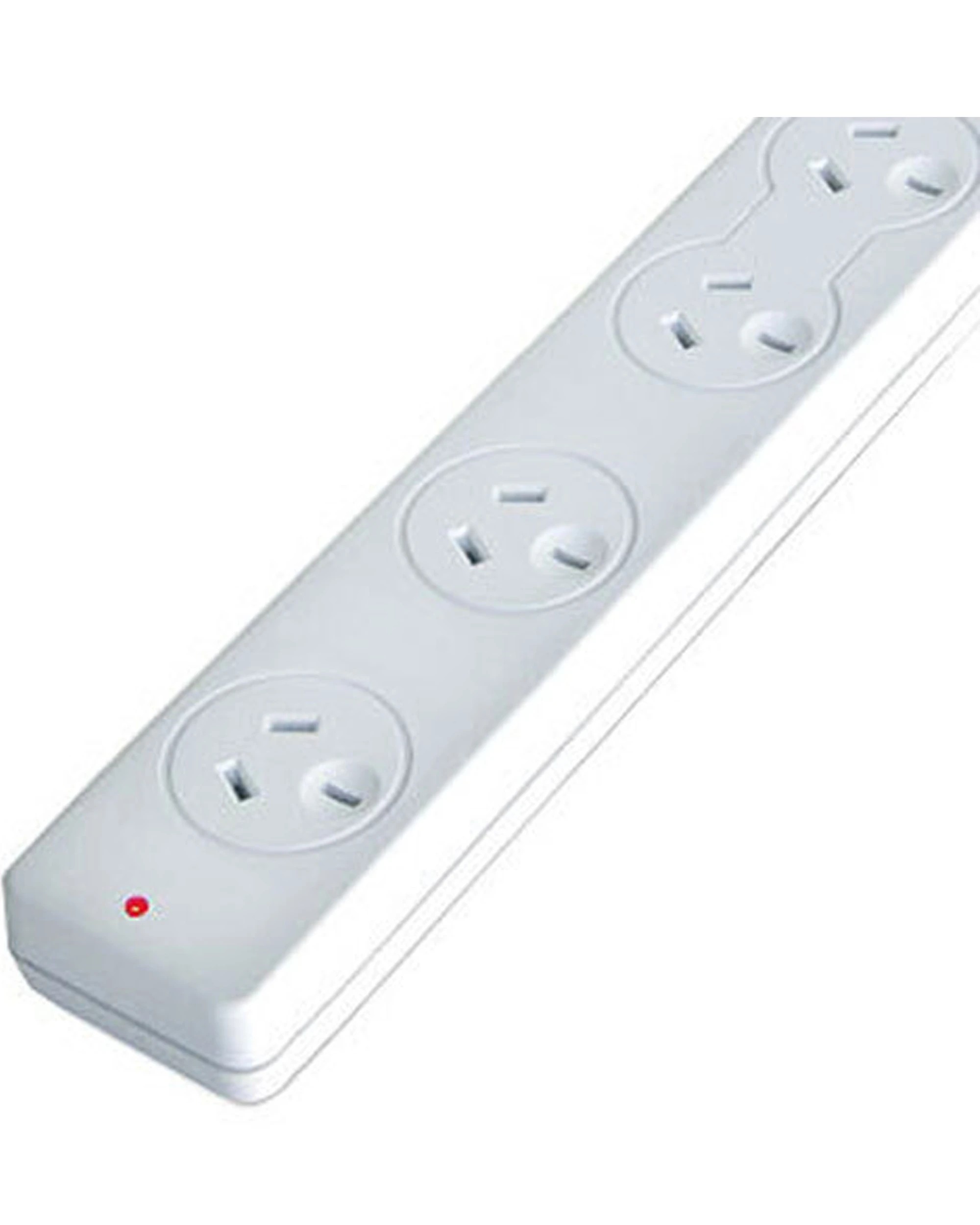2 Sansai 6 Way Overload Protected Powerboard 1m Lead Extension Cord Port - White, 2 of 2