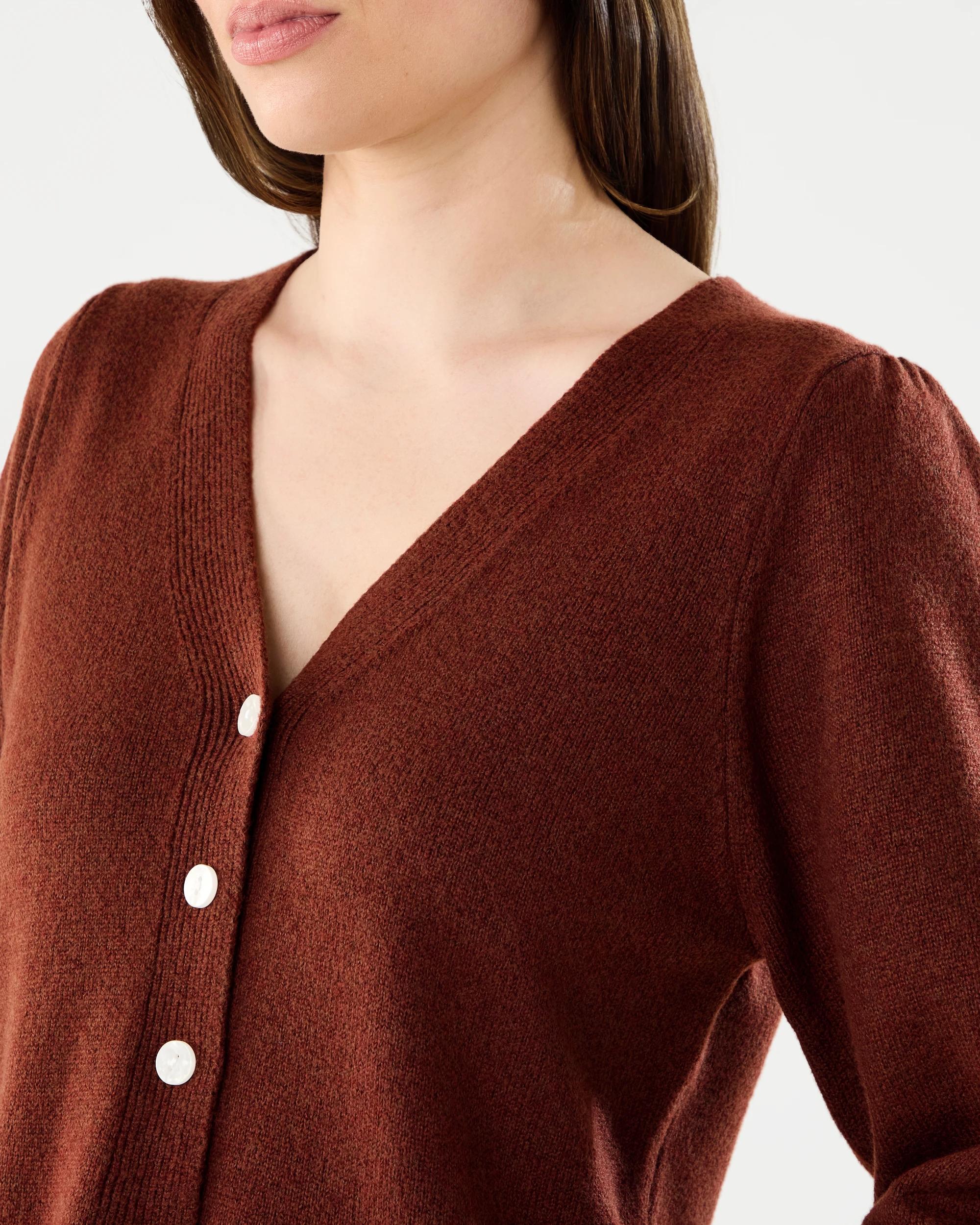 5 Peplum Cardigan Burnt Rust, 5 of 6