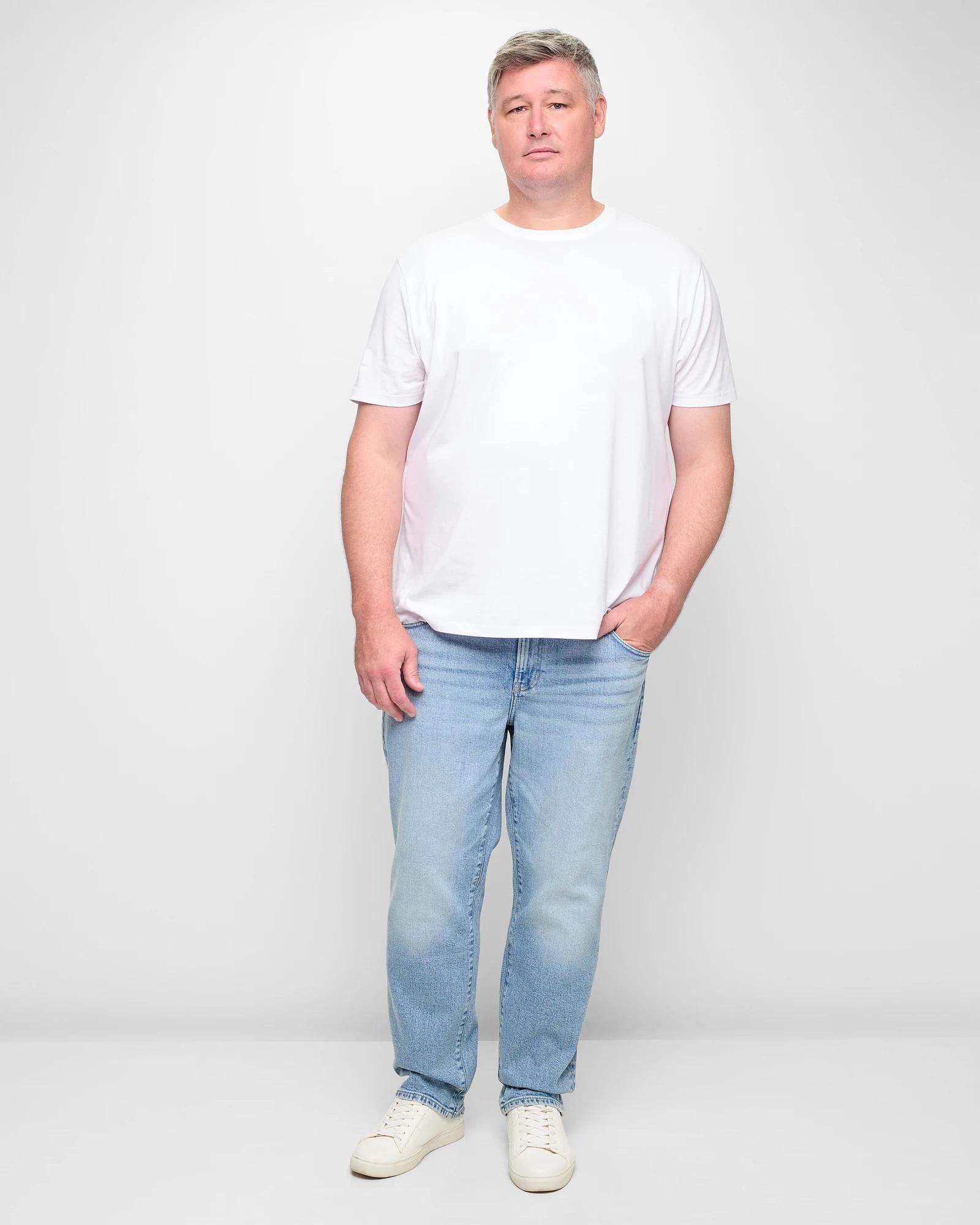 2 Target Man Plus Plus Size Straight Stretch Denim Jeans LIGHT INDIGO BLUE, 2 of 5