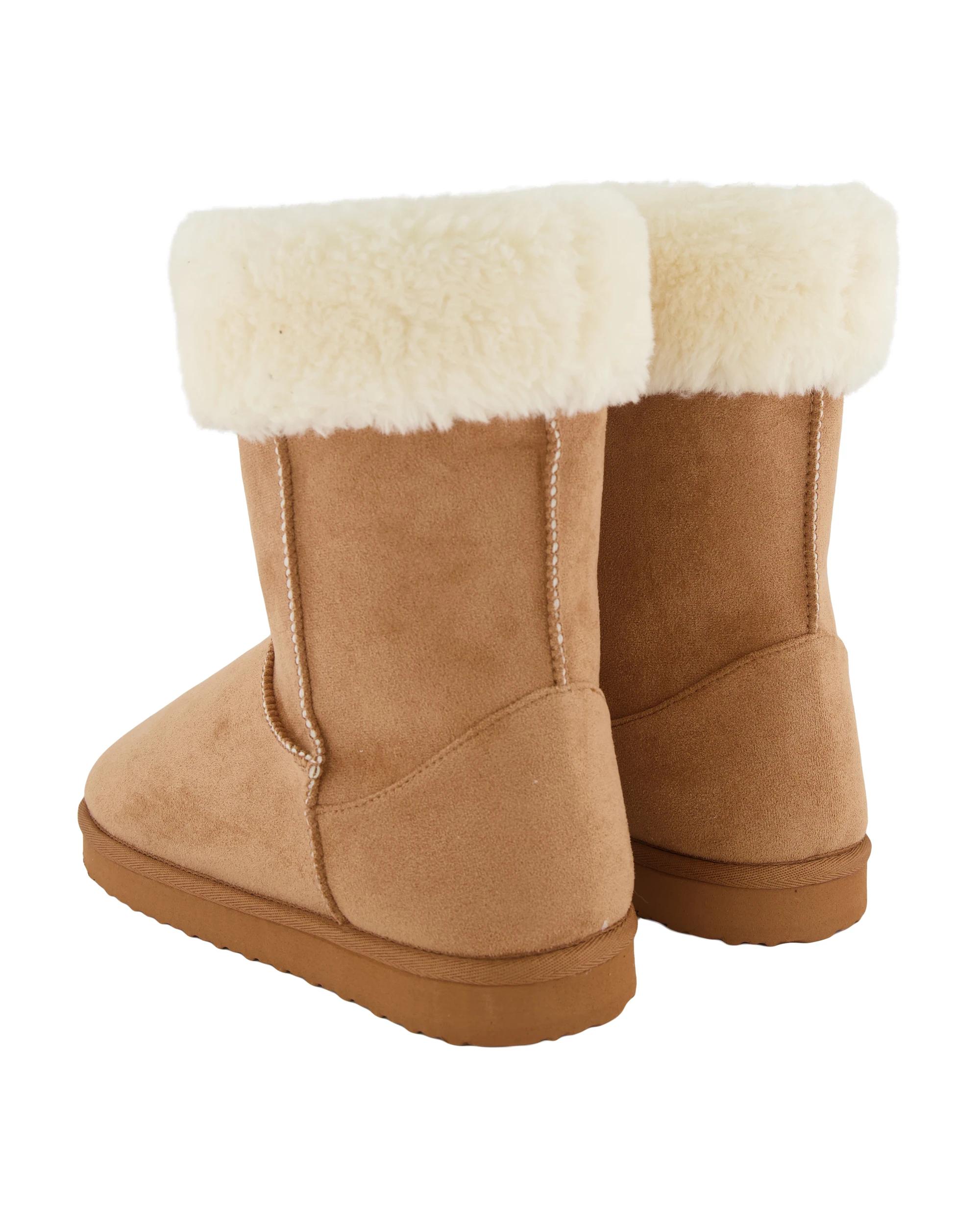 3 Faux Fur Slipper Boots Chestnut, 3 of 3
