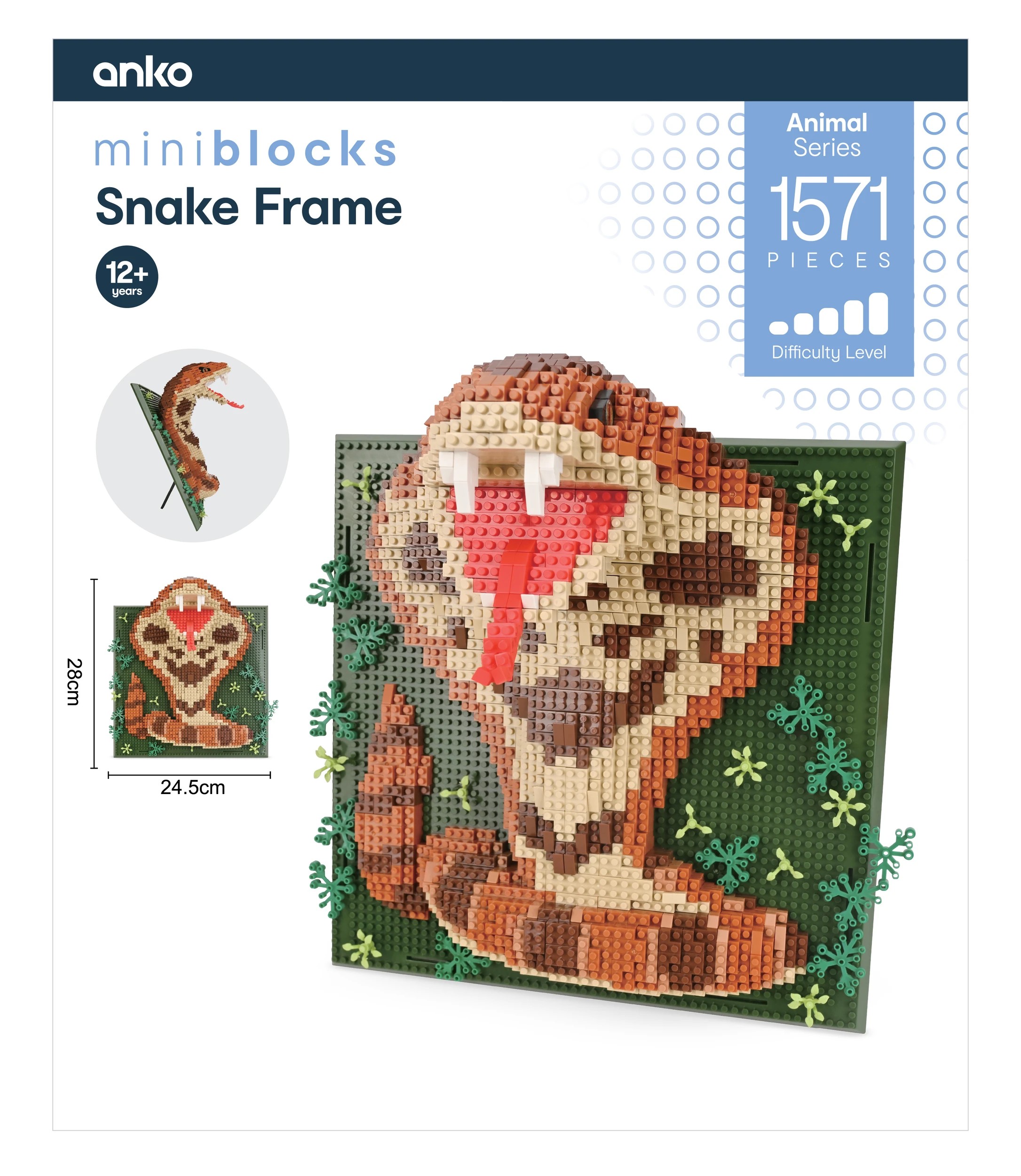4 1571 Piece Mini Blocks Animal Series: Snake Frame, 4 of 4