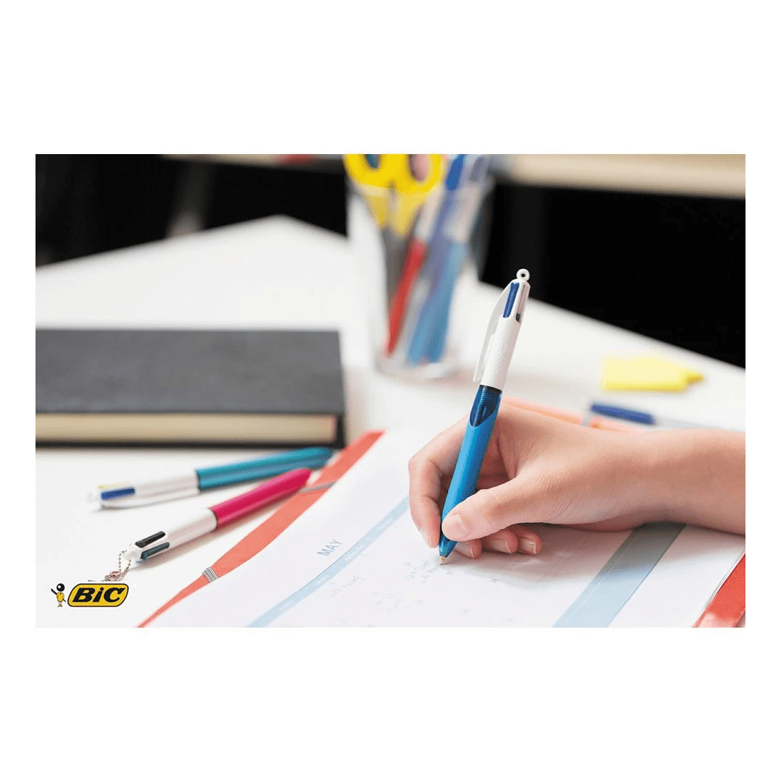 6 BIC 4 Colours Grip Retractable Ballpoint Pen 1mm 2 Pack, 6 of 6