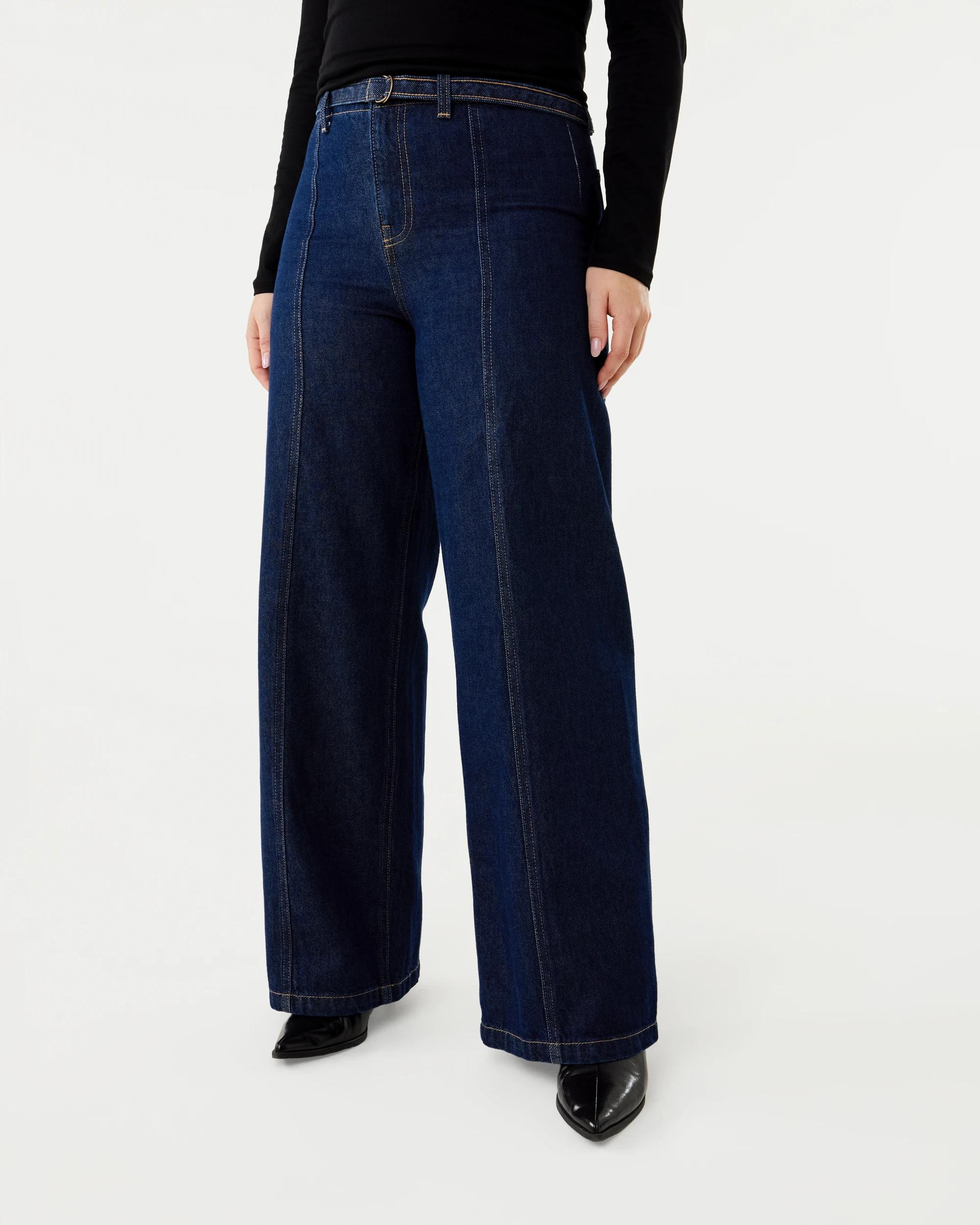 1 Seam Front Self Belt Jeans Indigo Wsh, 1 of 8