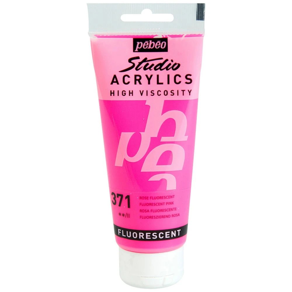 1 Pebeo Studio Acrylic Paint 100mL Fluoro Pink, 1 of 2