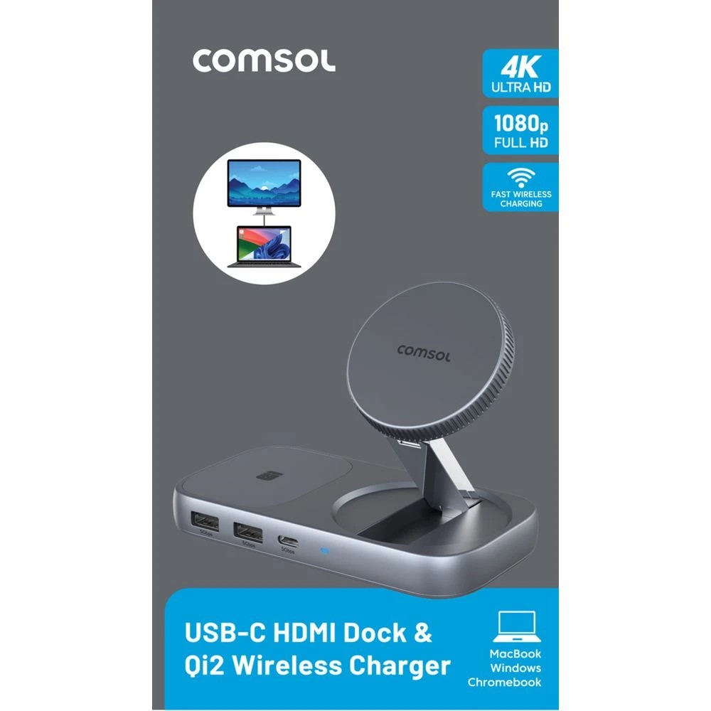 2 Comsol USB-C 4K HDMI Qi2 Docking Station, 2 of 2
