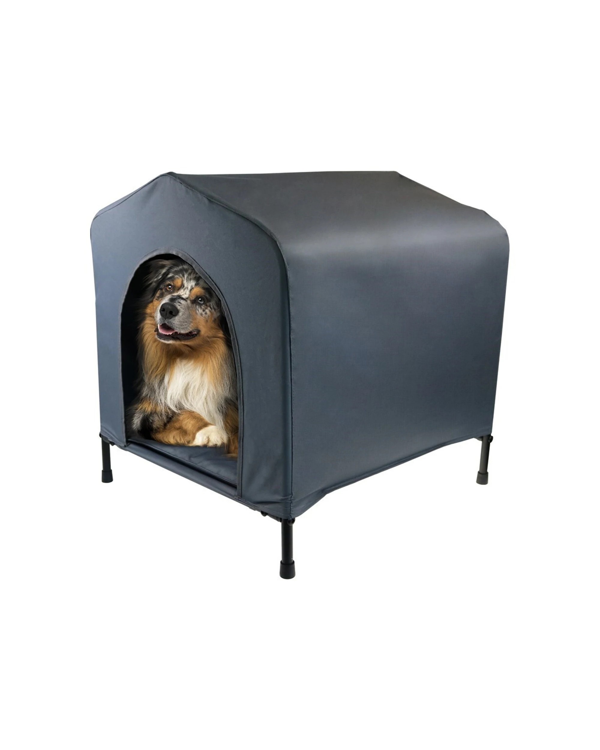 1 Paws And Claws Medium 62x63cm Canvas Elevated Pet House With Cushion Black
 - Black, 1 of 1