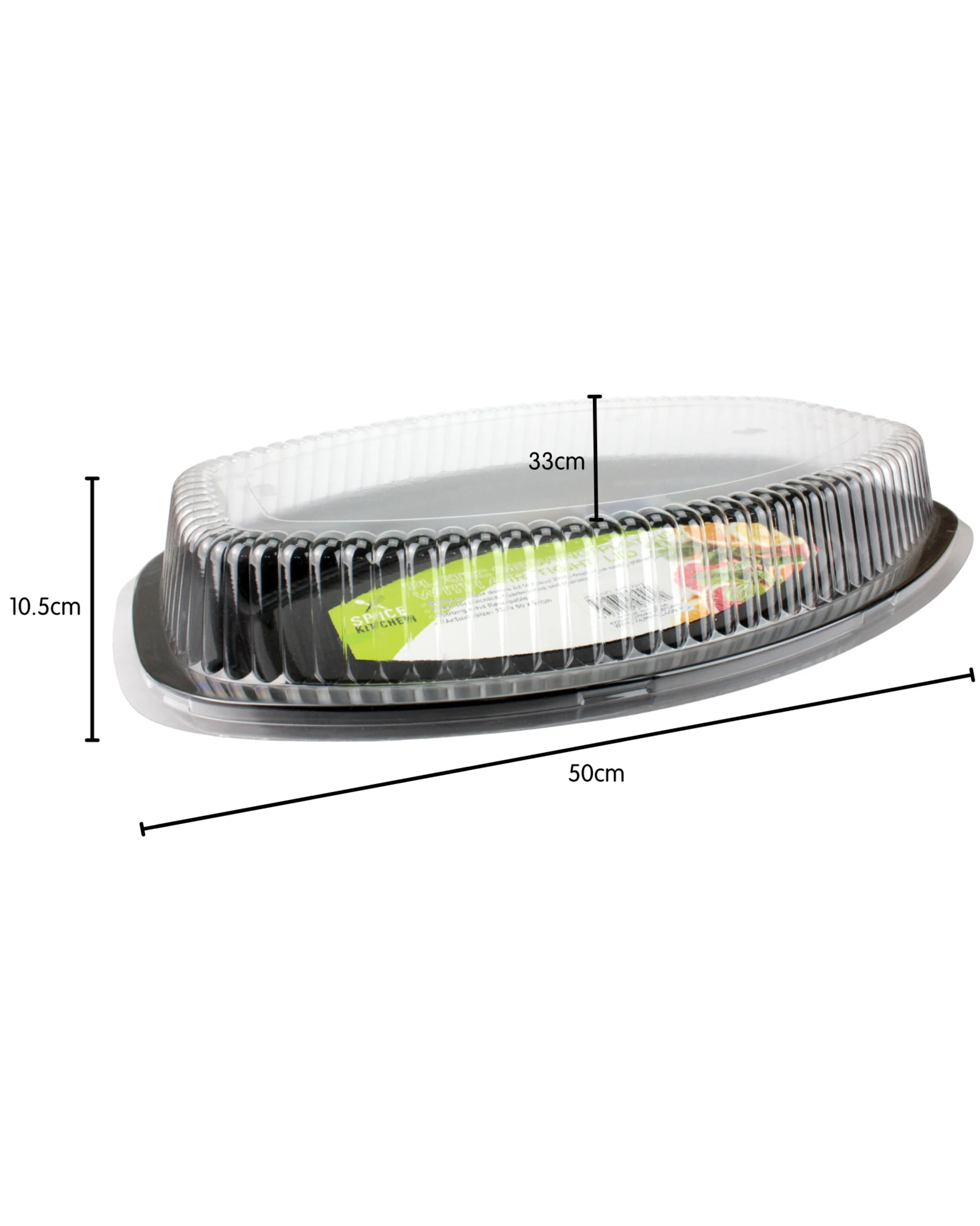 2 Durmaz Reusable Oval Serving Platter With Dome Lid - Black, 2 of 3