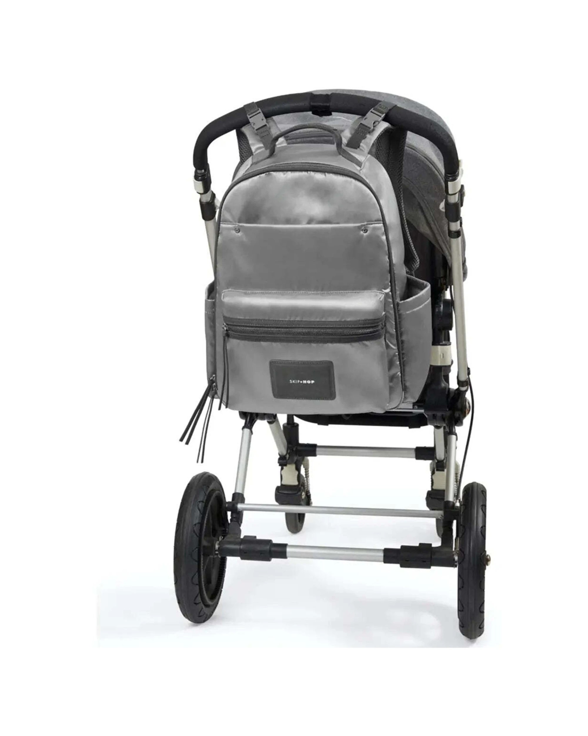 4 Skip Hop Skyler Nappy Backpack Spacious Design Multiple Pockets Organisation Baby Bag Shiny - Grey, 4 of 6