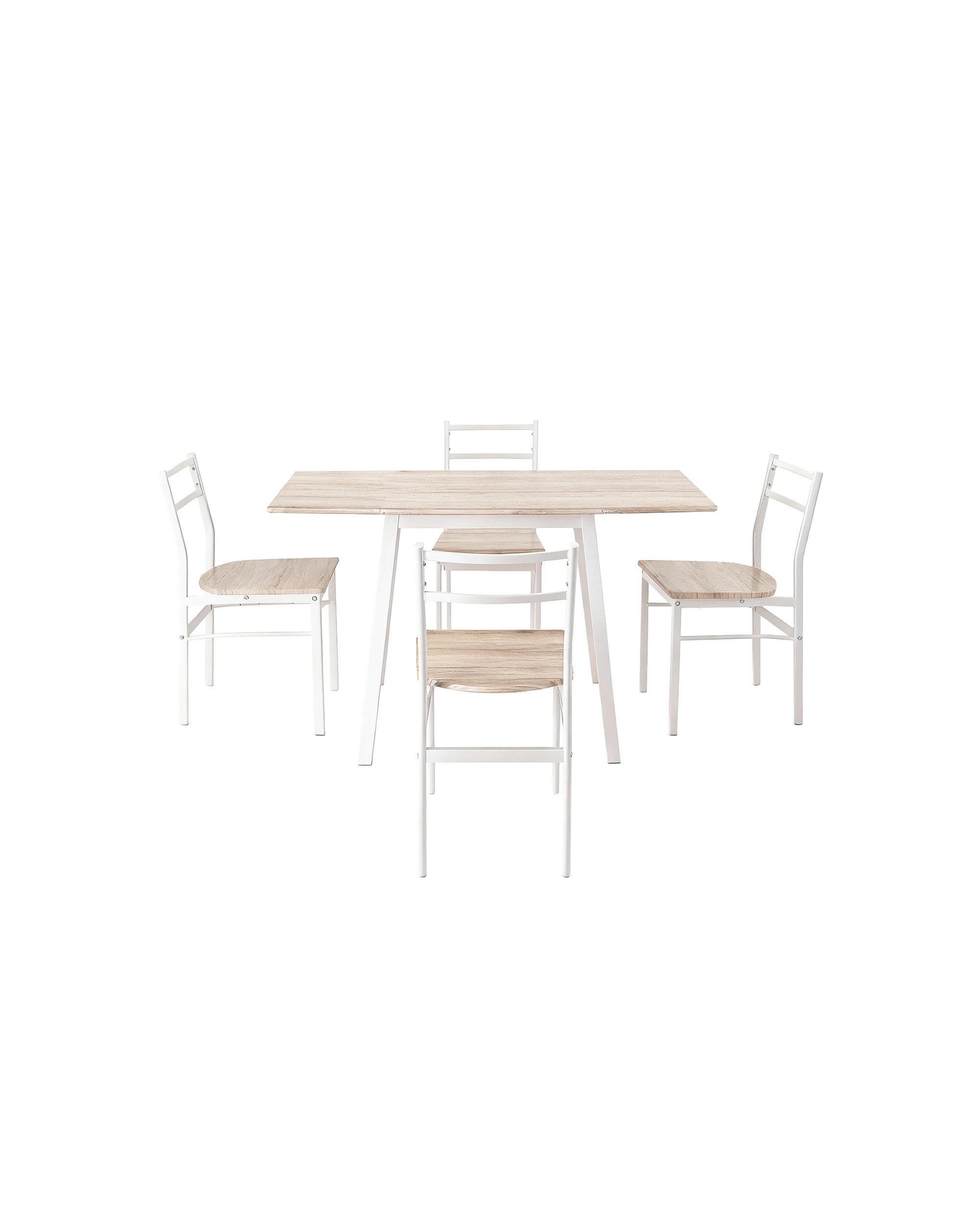 3 Artiss Dining Table and Chairs Set 5pcs Foldable Kitchen Furniture - Natural, 3 of 10