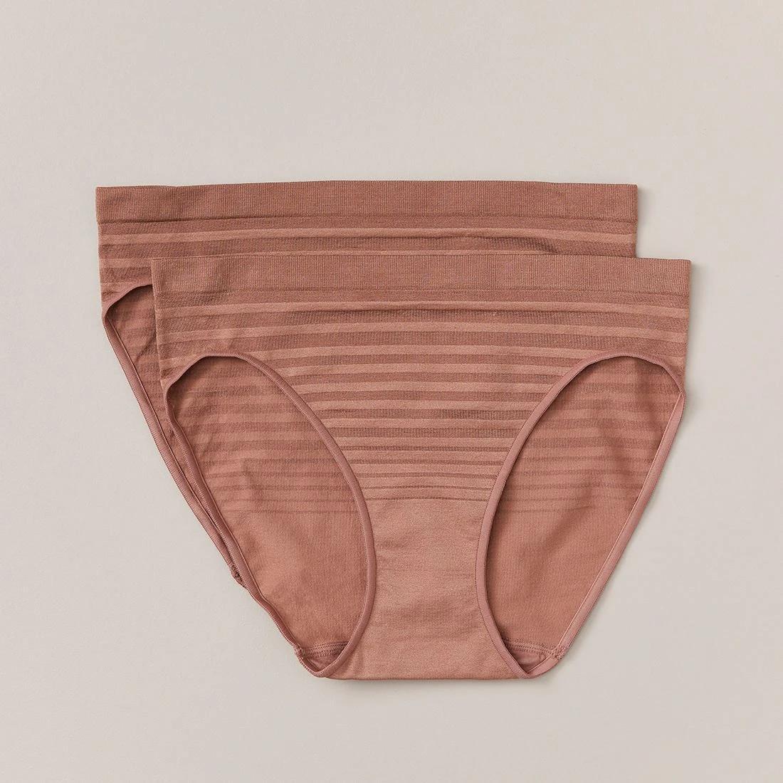 1 Target 2 Pack Matte And Shine Seamfree Bikini Briefs WOODBLUSH BROWN, 1 of 5
