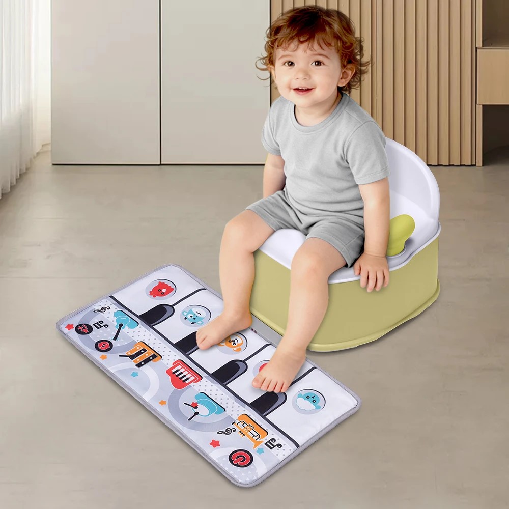 3 PlayPals 3-in-1 Kids Potty Trainer Seat with Interactive Musical Mat - Green, 3 of 3