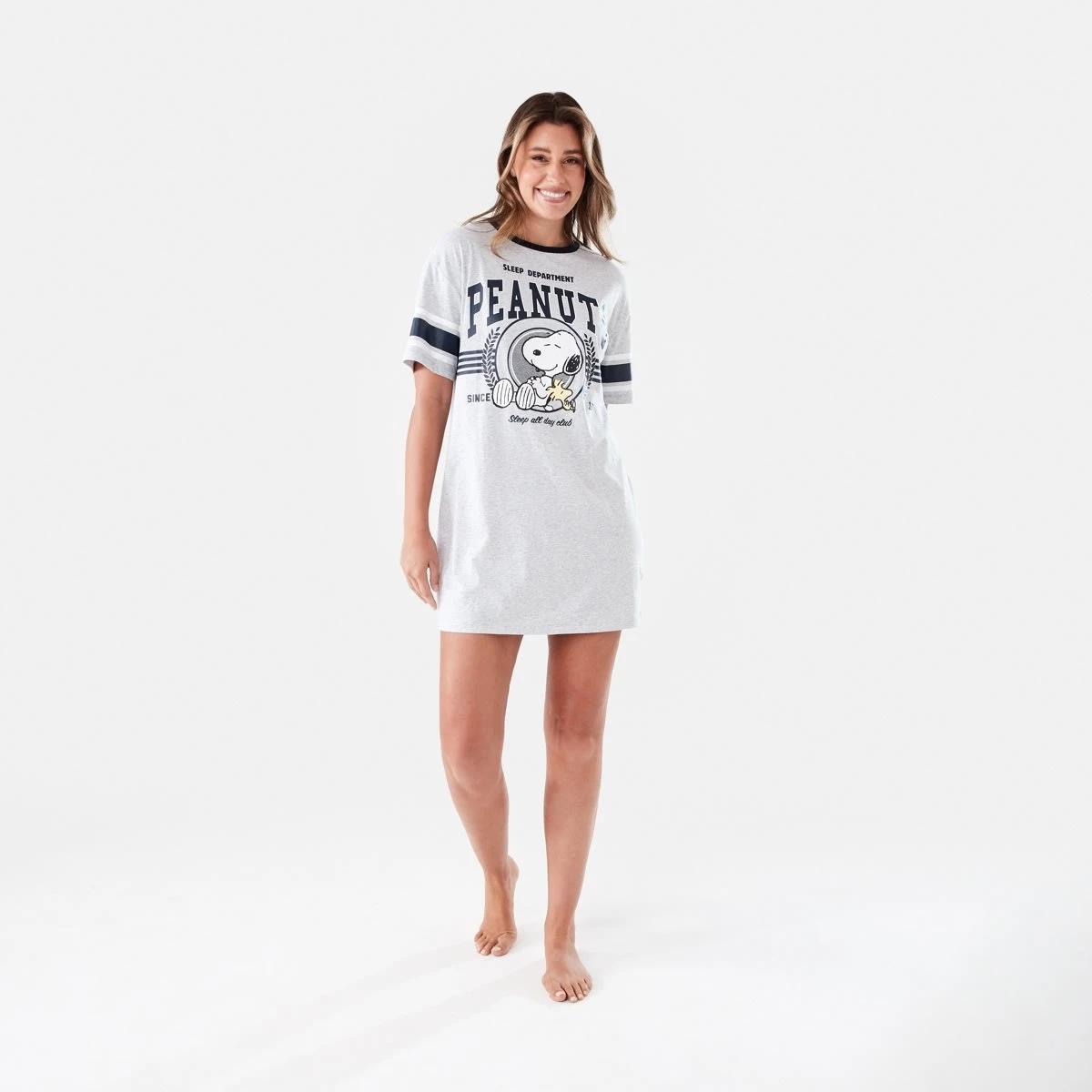 6 Snoopy License Short Sleeve Graphic Nightie SNOOPY SLEEP CLUB SILVER MARLE, 6 of 6