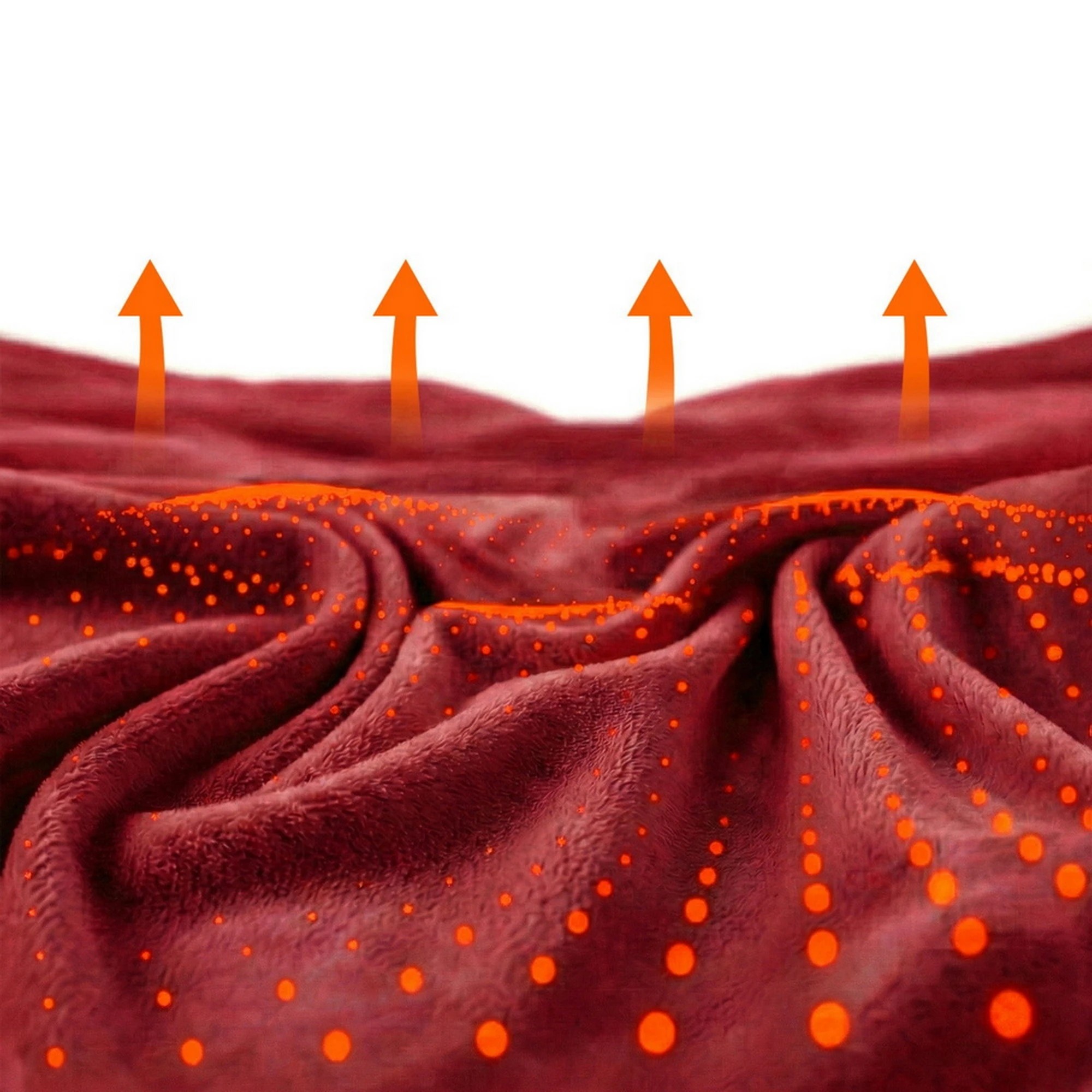 7 Giselle Bedding Giselle Electric Throw Rug Dual Side Fleece Flannel Heated Blanket - Burgundy, 7 of 10